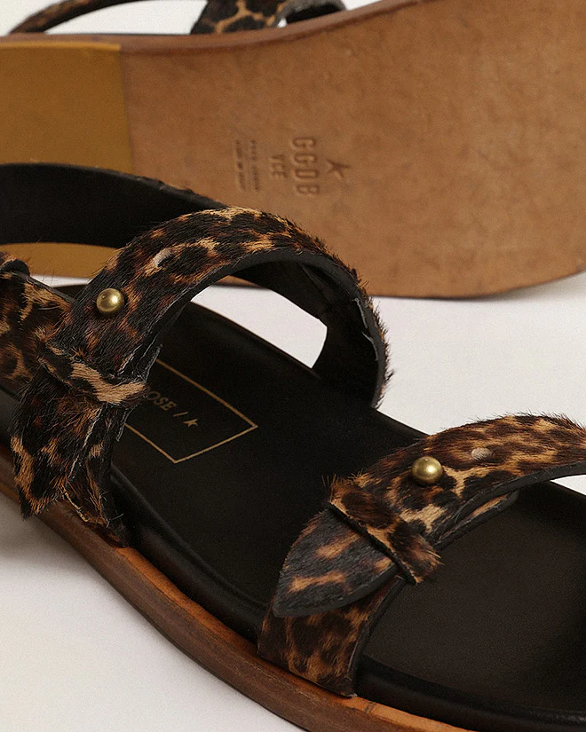flat sandal leopard horsy - beige brown leopard - Image 3