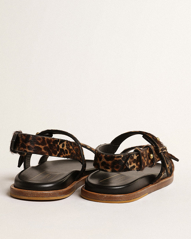 flat sandal leopard horsy - beige brown leopard - Image 4