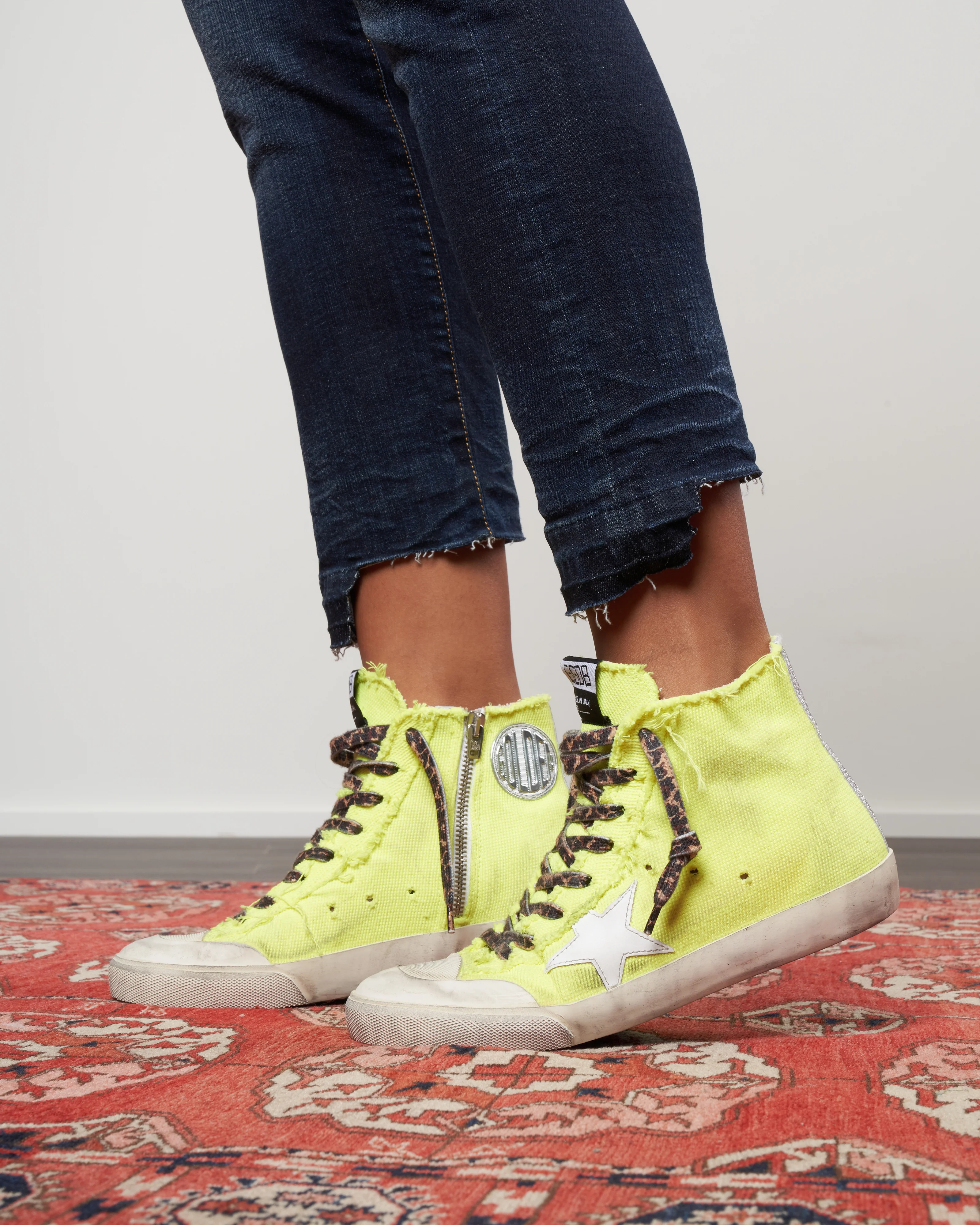 francy penstar canvas sneaker - fluo yellow/white/silver - Image 2