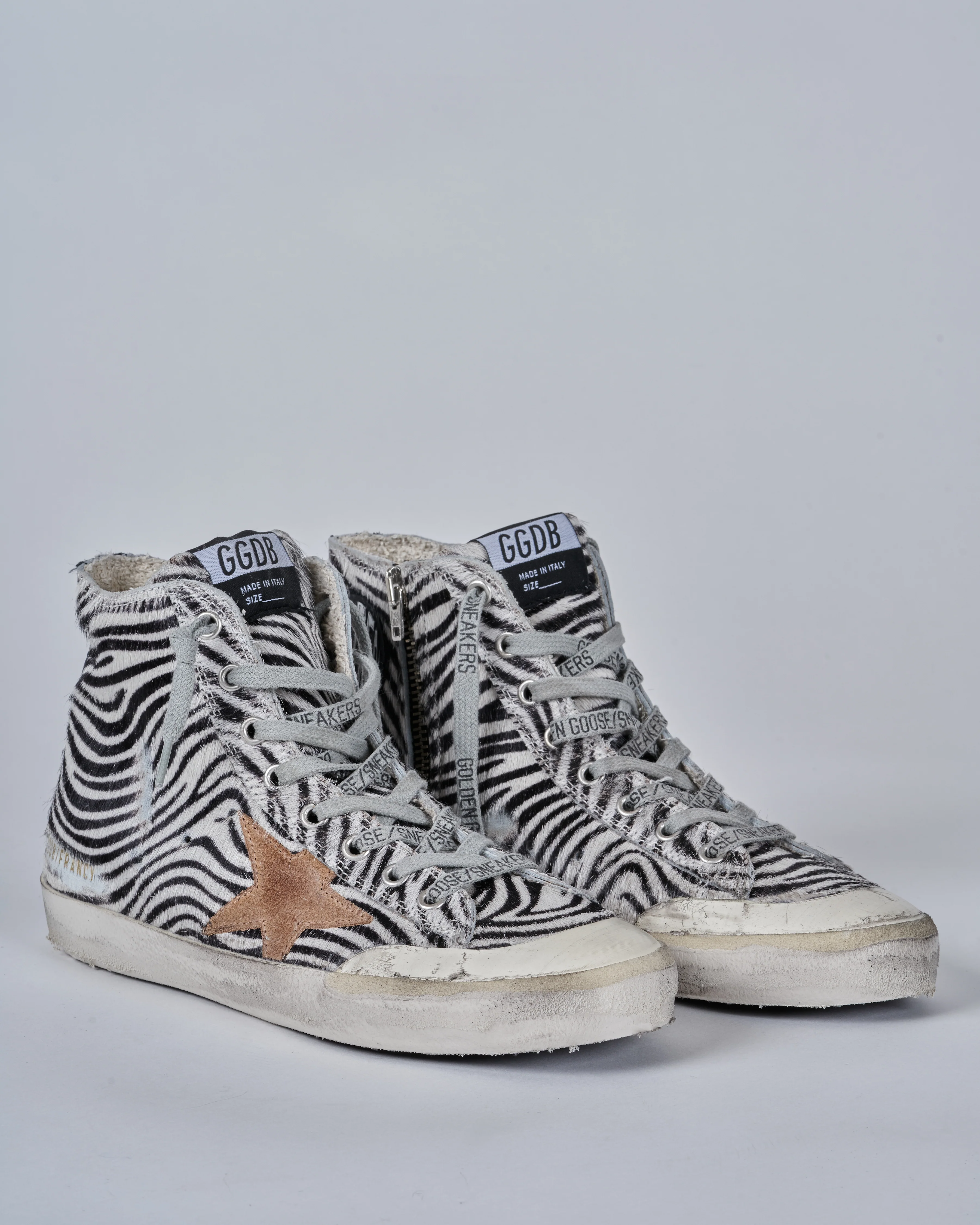 francy penstar horsy zebra upper suede star leather heel - Image 2