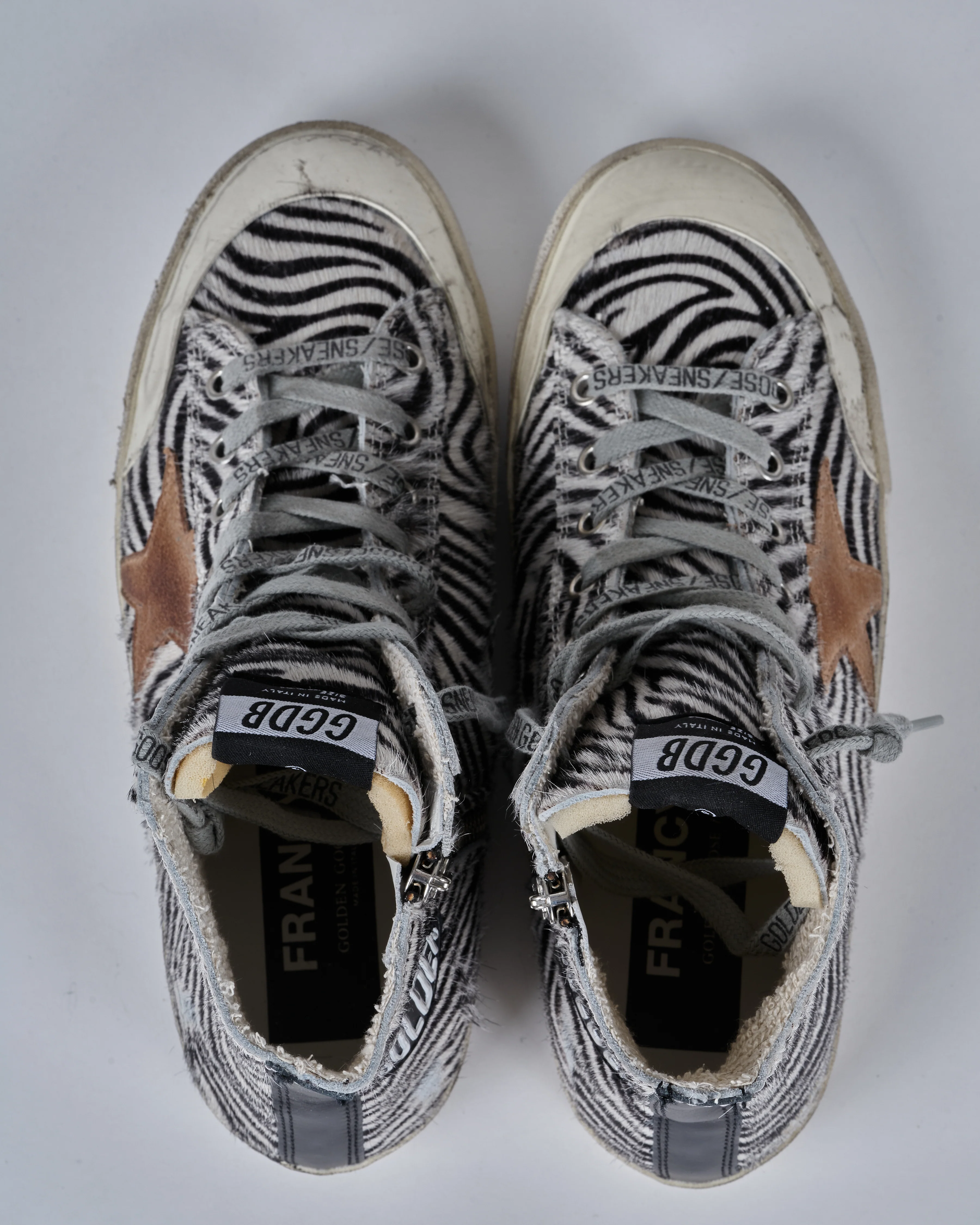 francy penstar horsy zebra upper suede star leather heel - Image 3