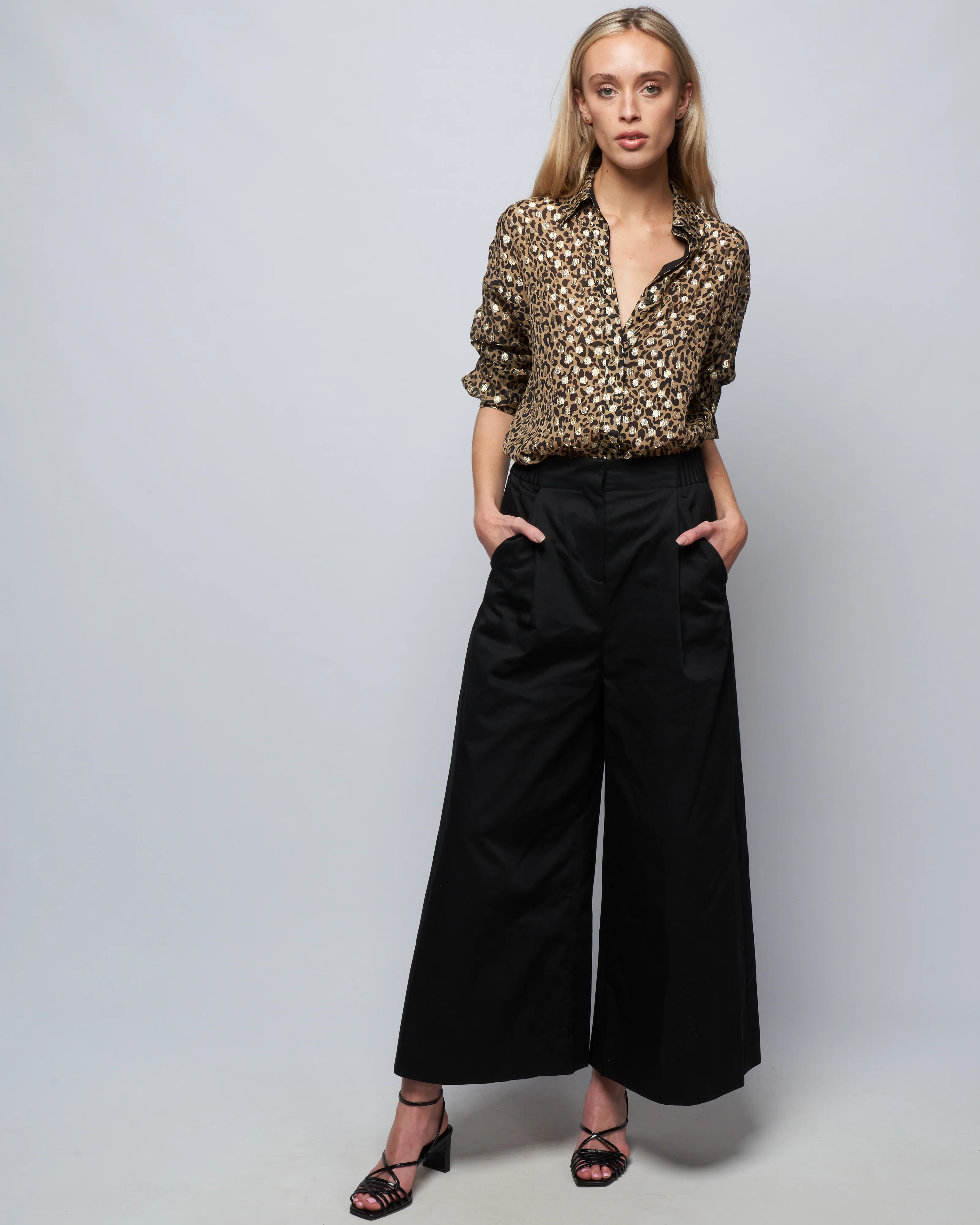 golden boyfriend shirt leopard print - tannin/black/gold - Image 2