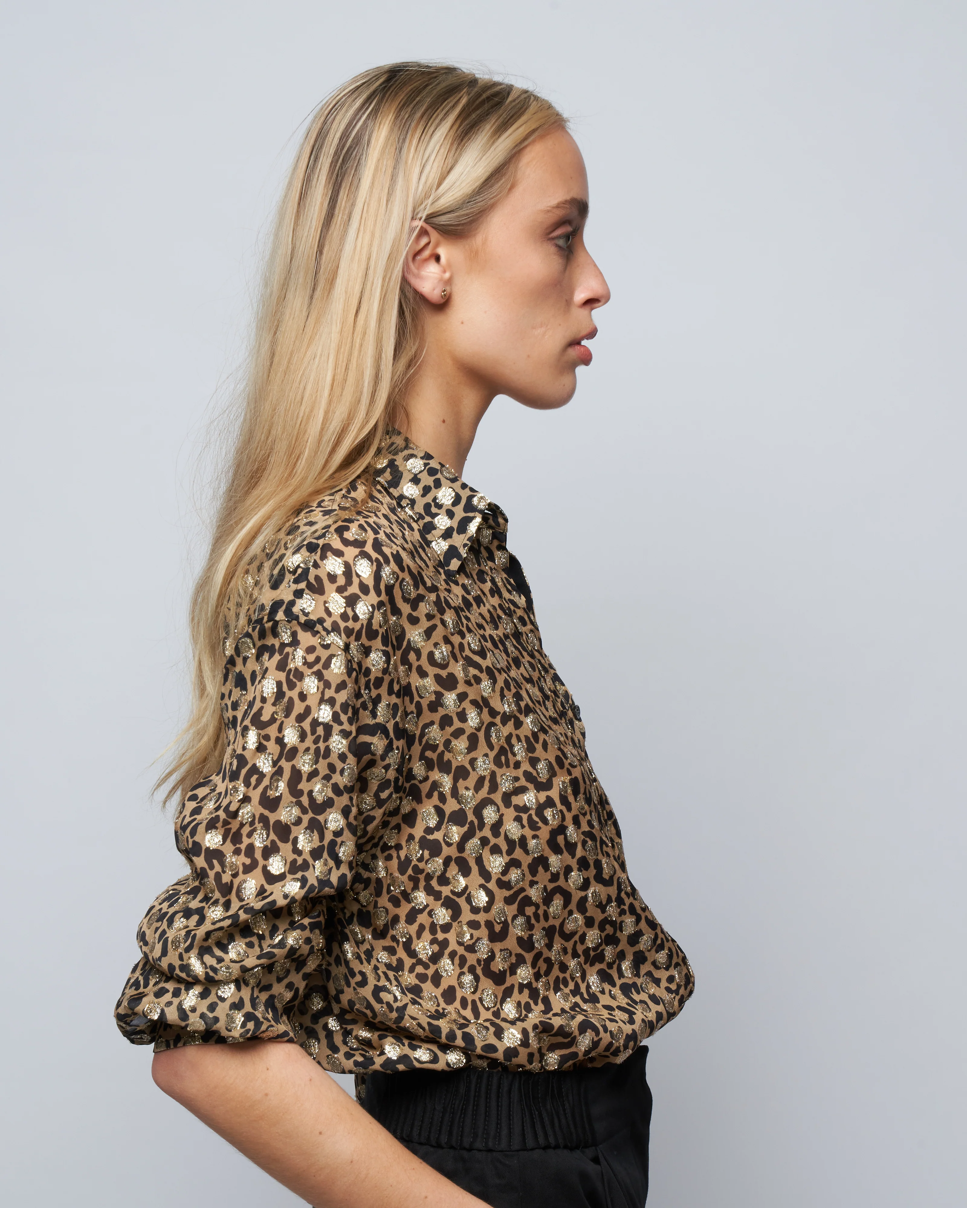 golden boyfriend shirt leopard print - tannin/black/gold - Image 3