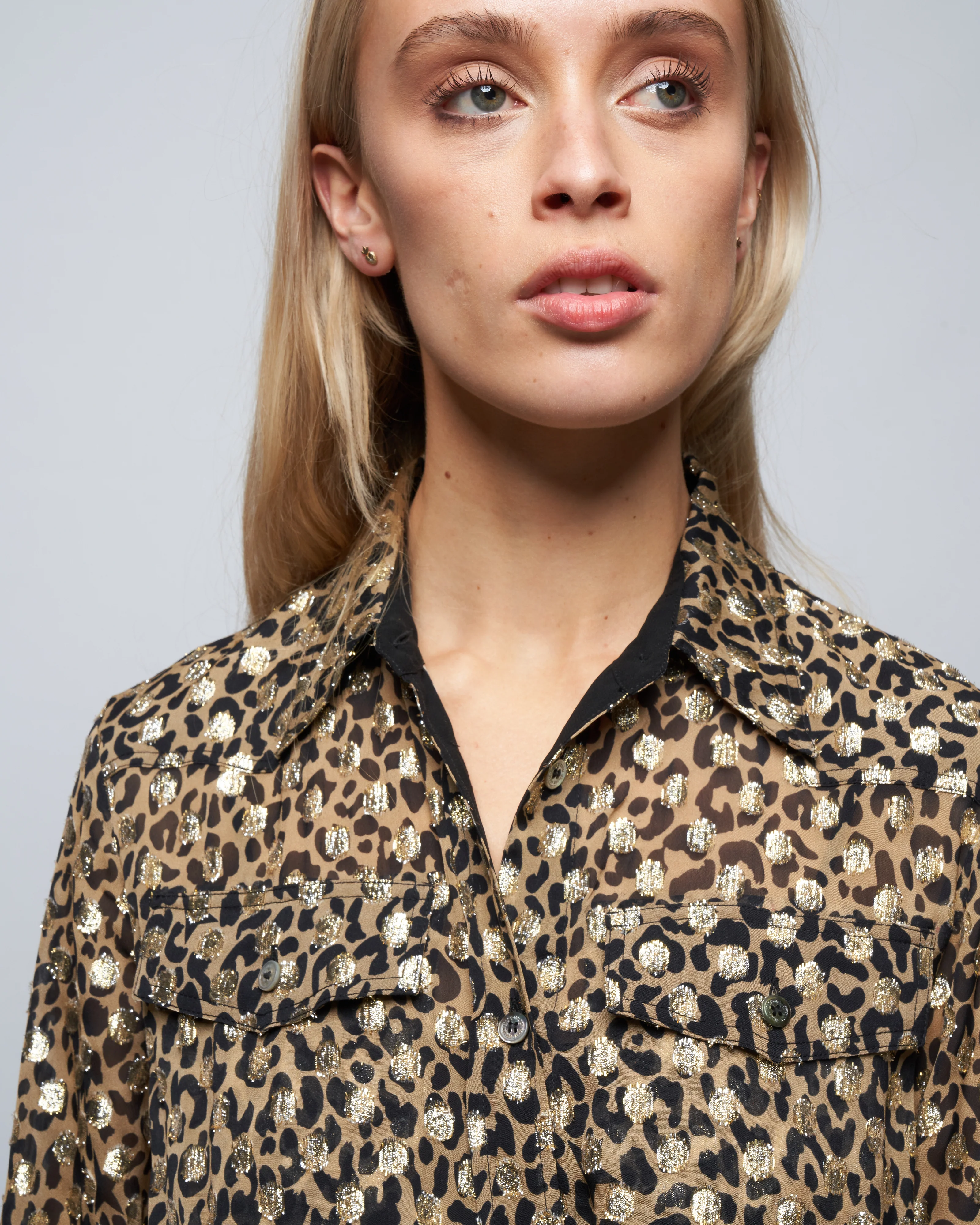golden chemisier dress leopard print - tannin/black/gold - Image 5