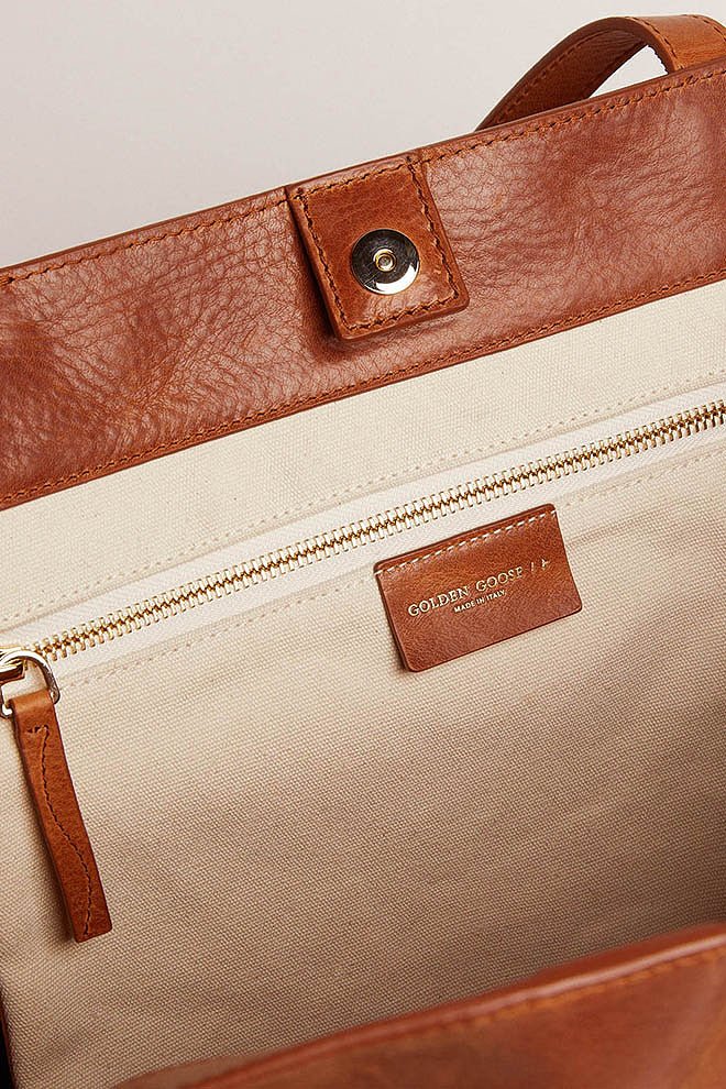 golden pasadena bag smooth shiny calfskin leather - tan - Image 5