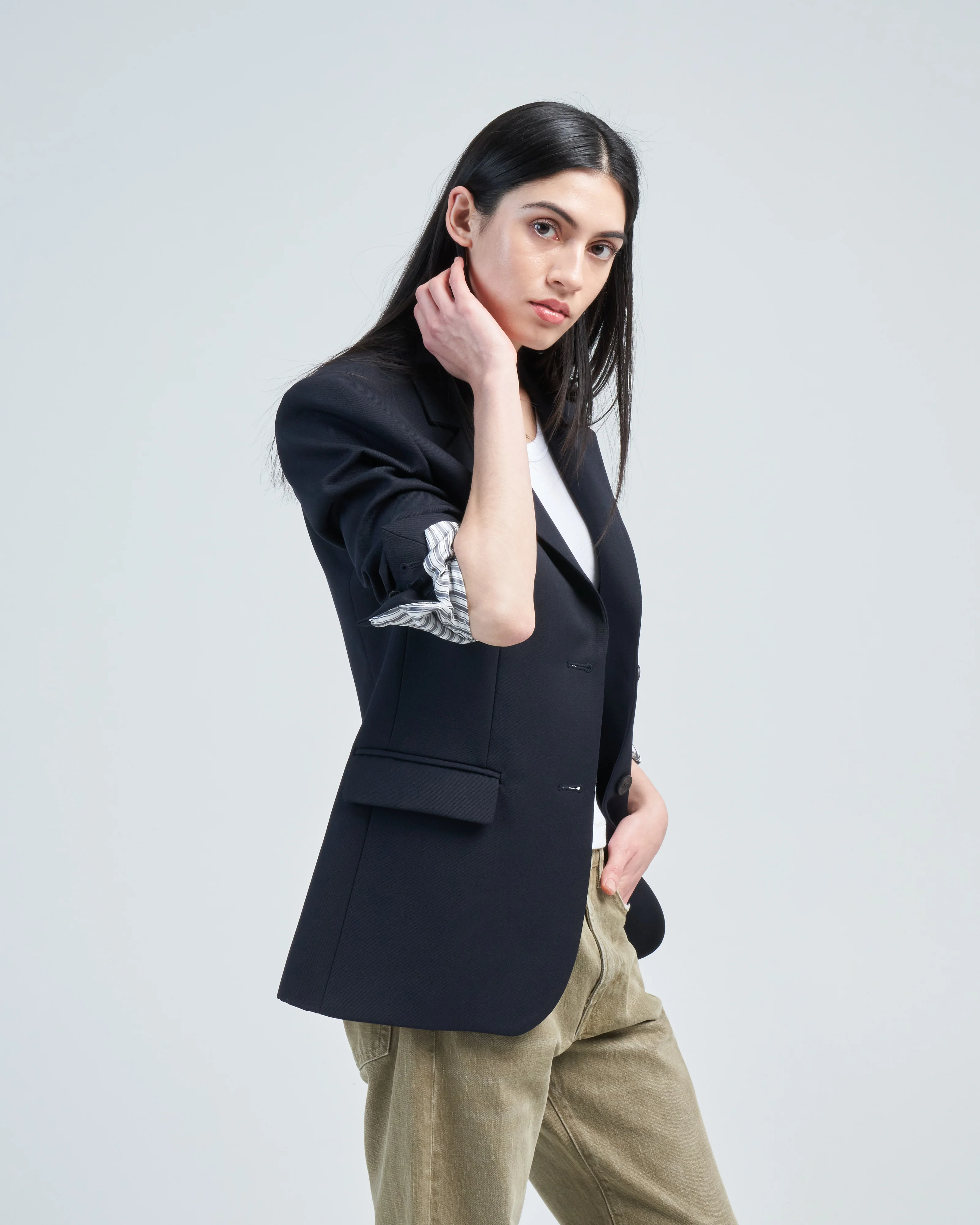 jacket single breasted compact wool gabardine - Image 3