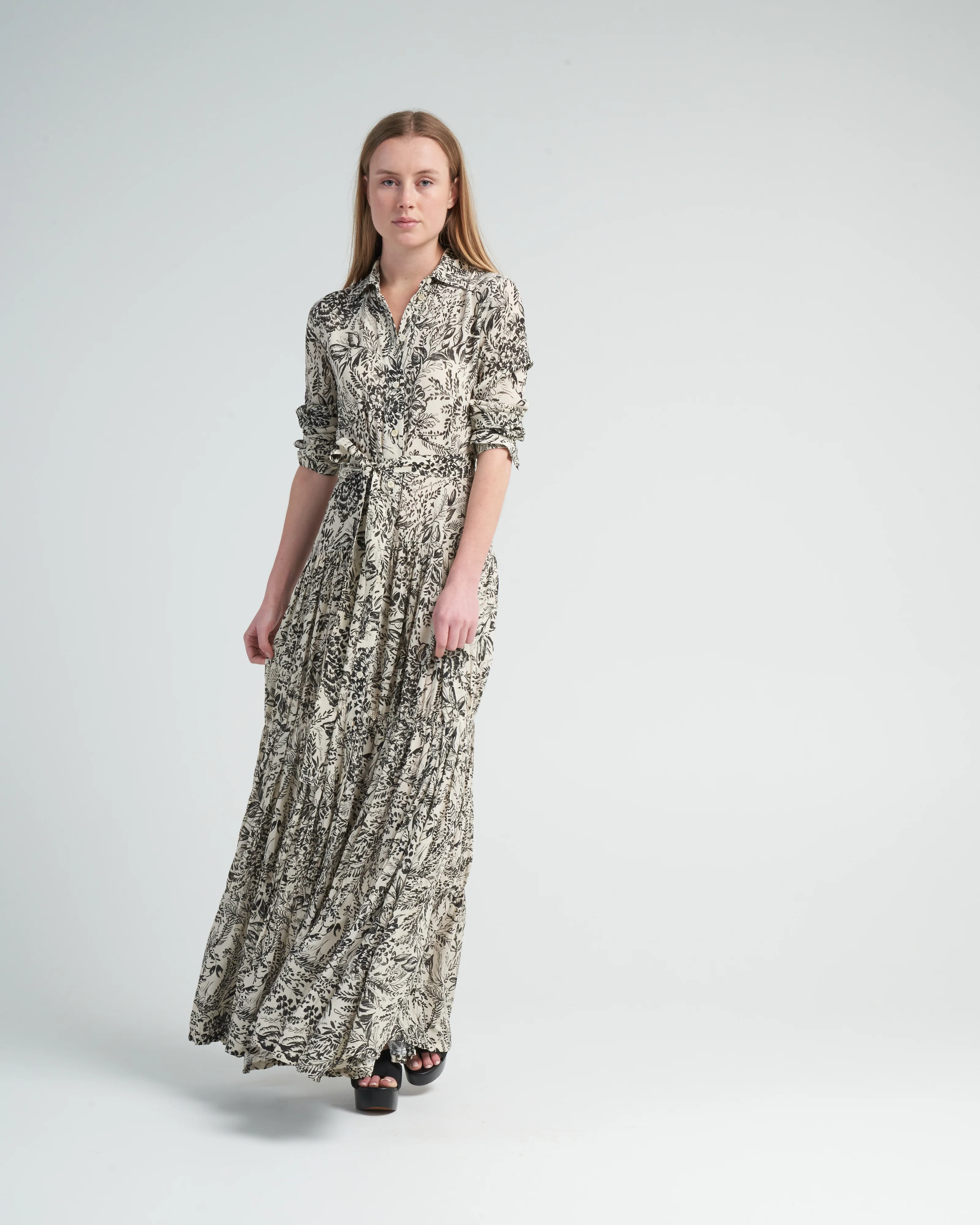 journey long dress - bone white/black - Image 2