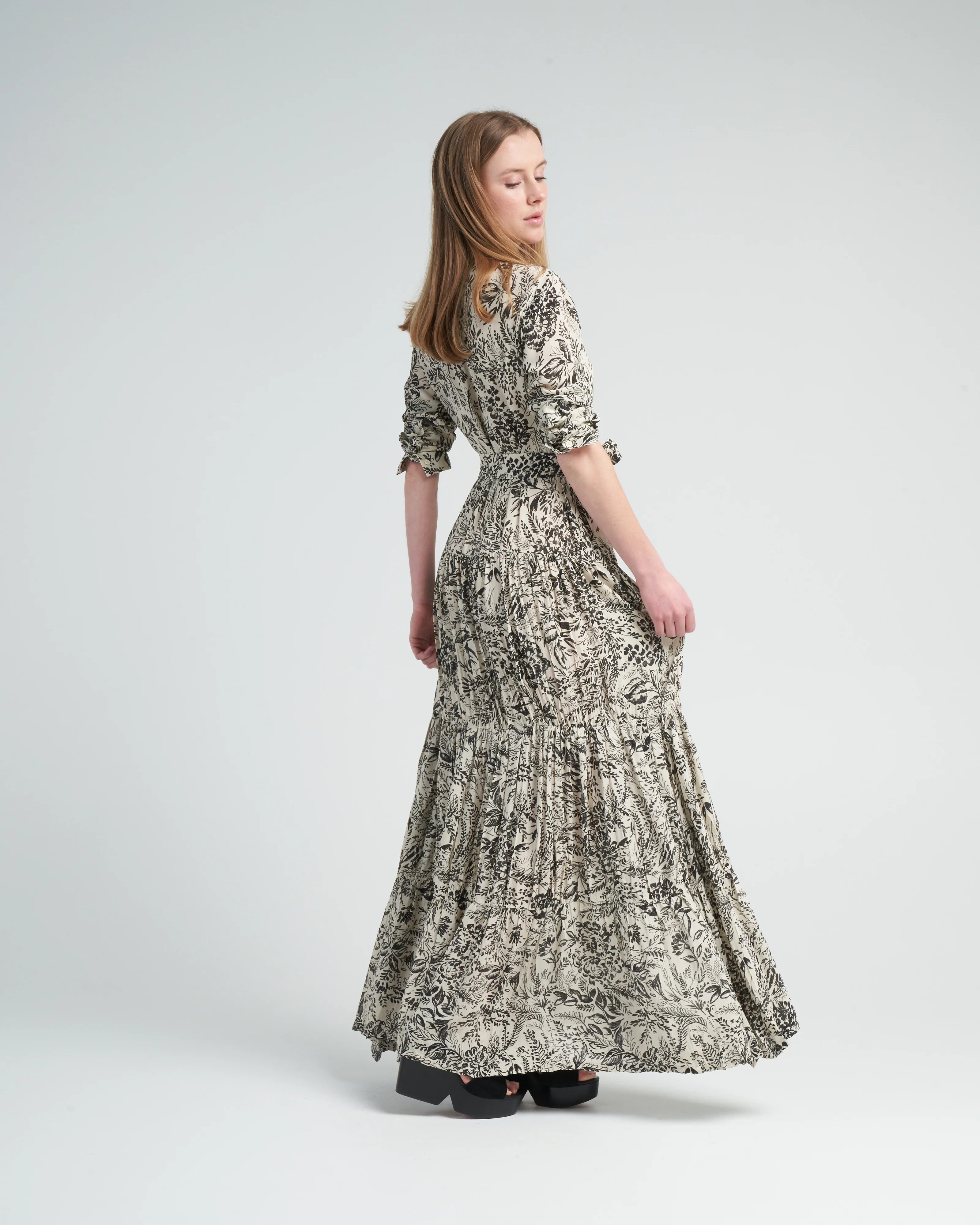 journey long dress - bone white/black - Image 3