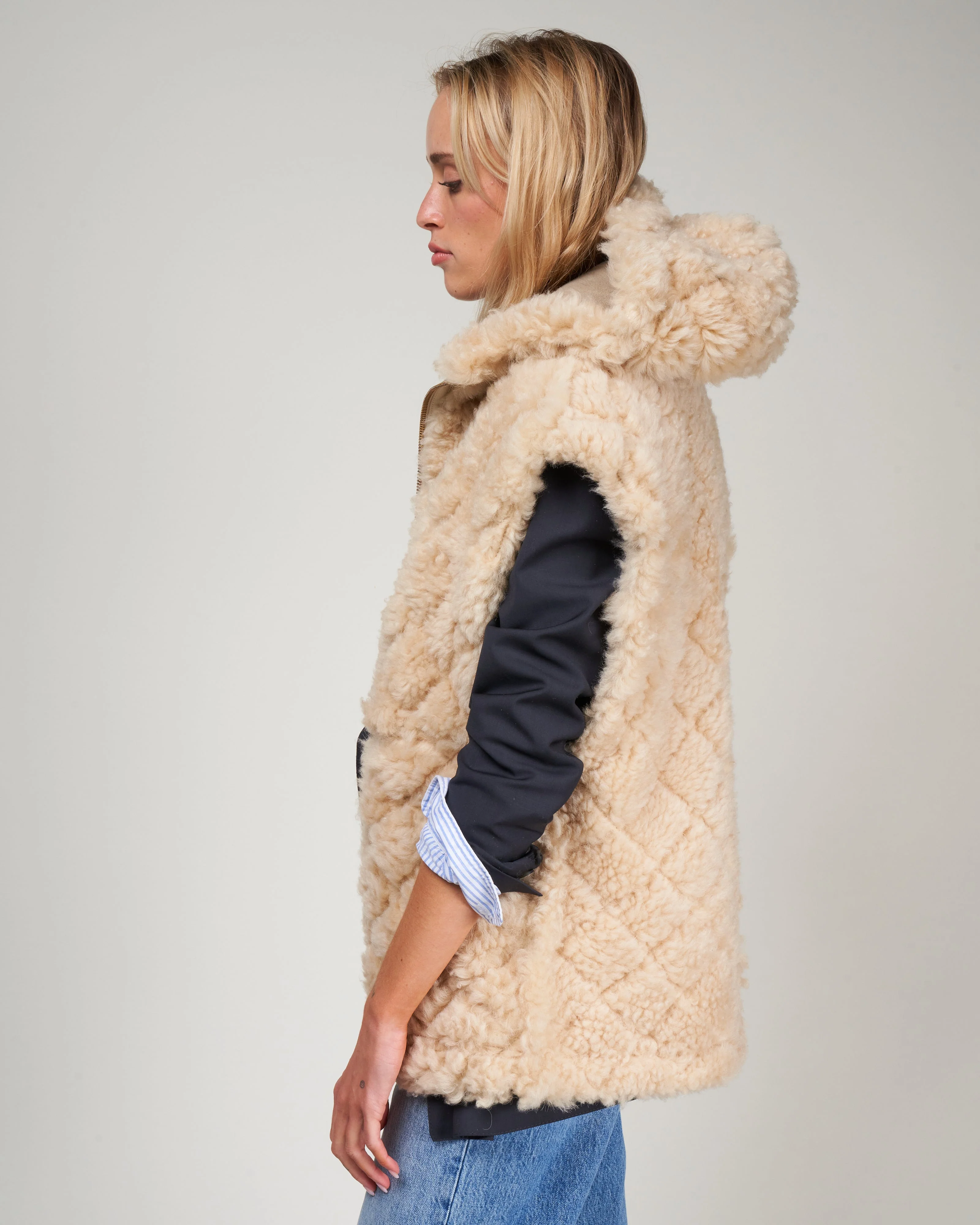 journey shearling vest fides sheepskin - ecru - Image 2