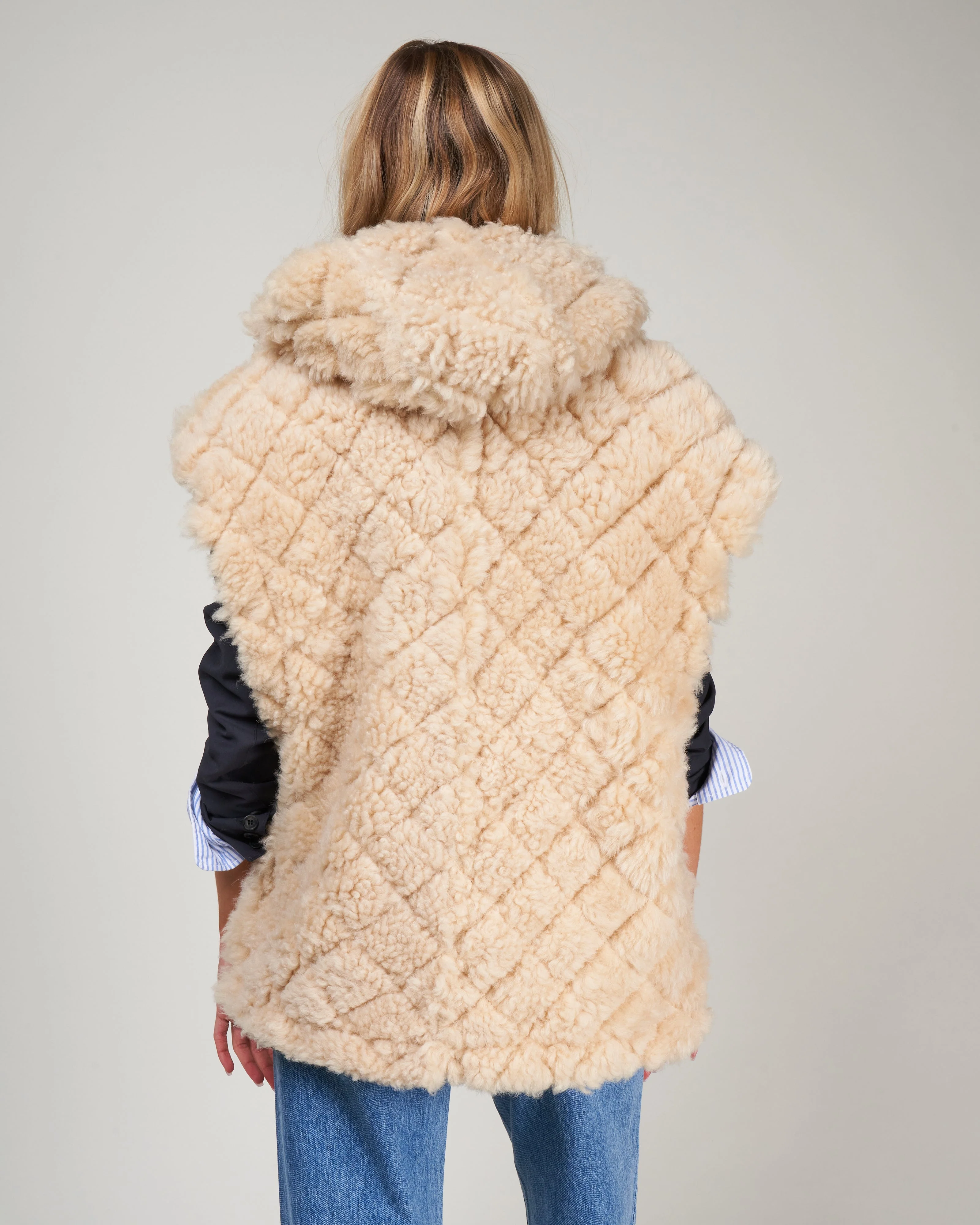 journey shearling vest fides sheepskin - ecru - Image 3
