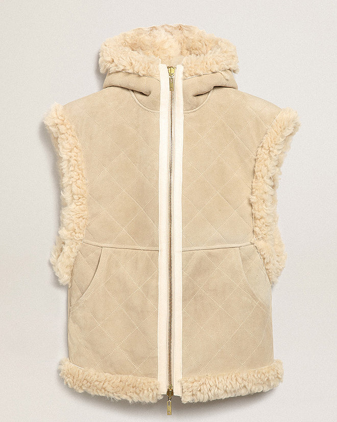 journey shearling vest fides sheepskin - ecru - Image 9