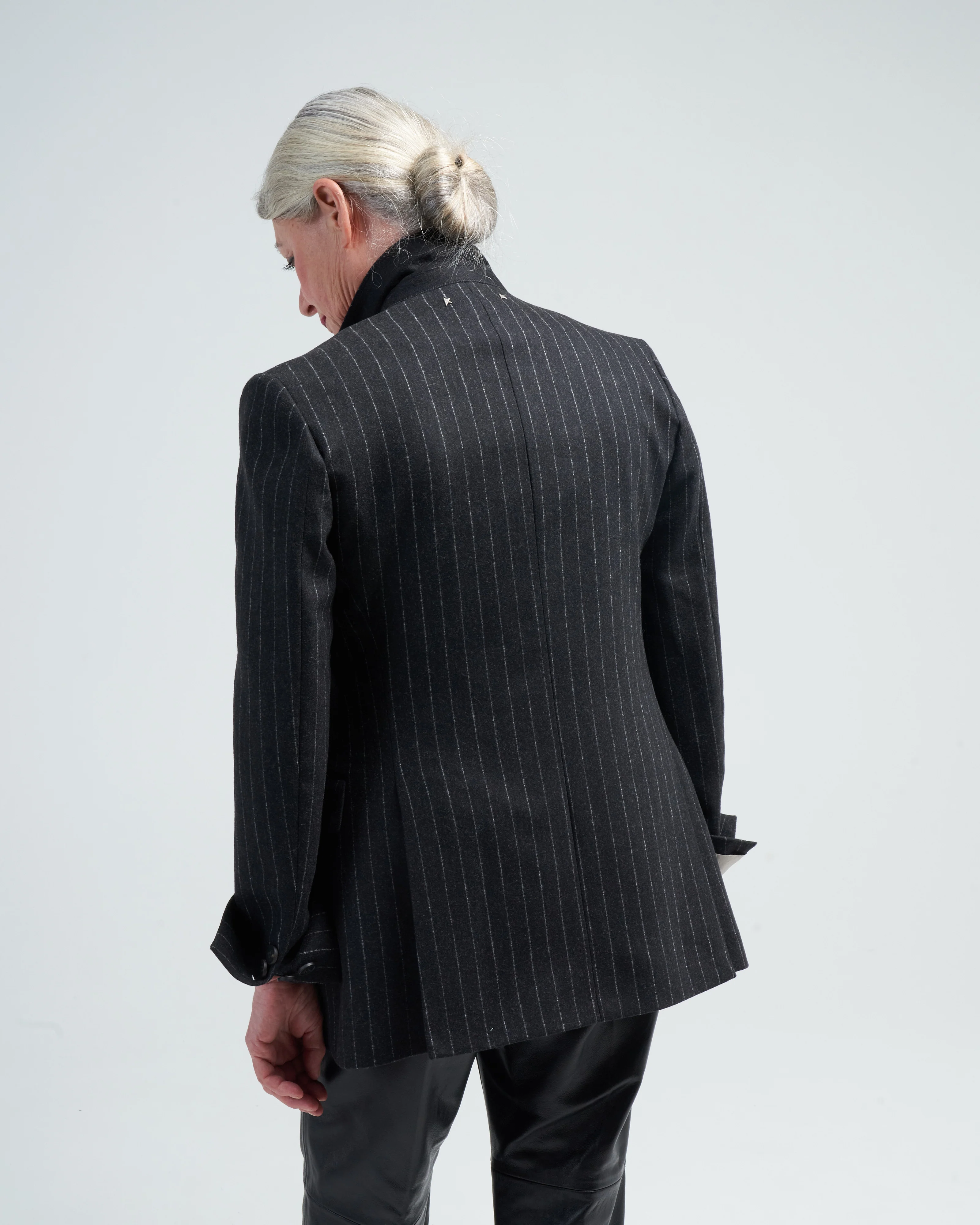 journey blazer double-breasted blend virgin wool flannel pinstripes - Image 4