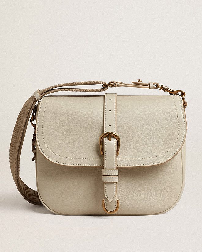 medium sally bag in smooth calfskin leather - porcelain