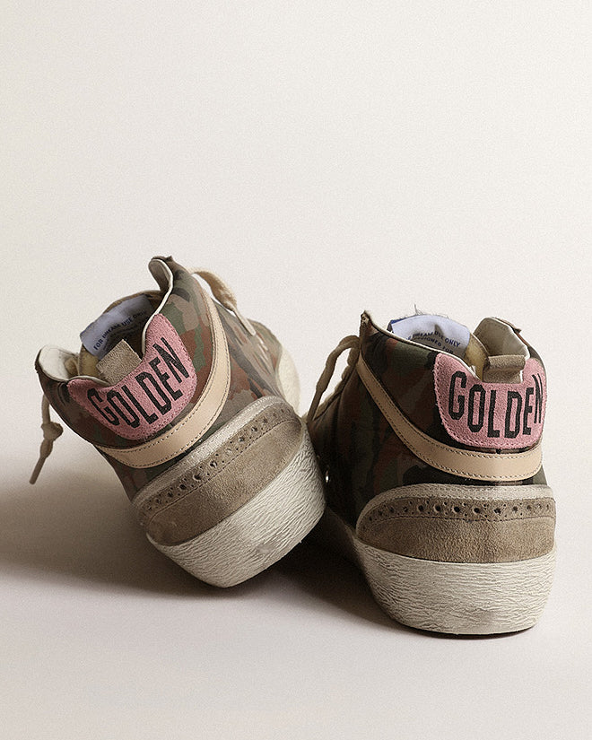 mid star camouflage ripstop with suede toe and leather star - green camouflage/taupe/antique pink - Image 5