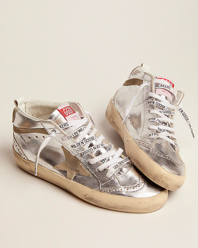 mid star laminated with suede star - silver/taupe - Image 2