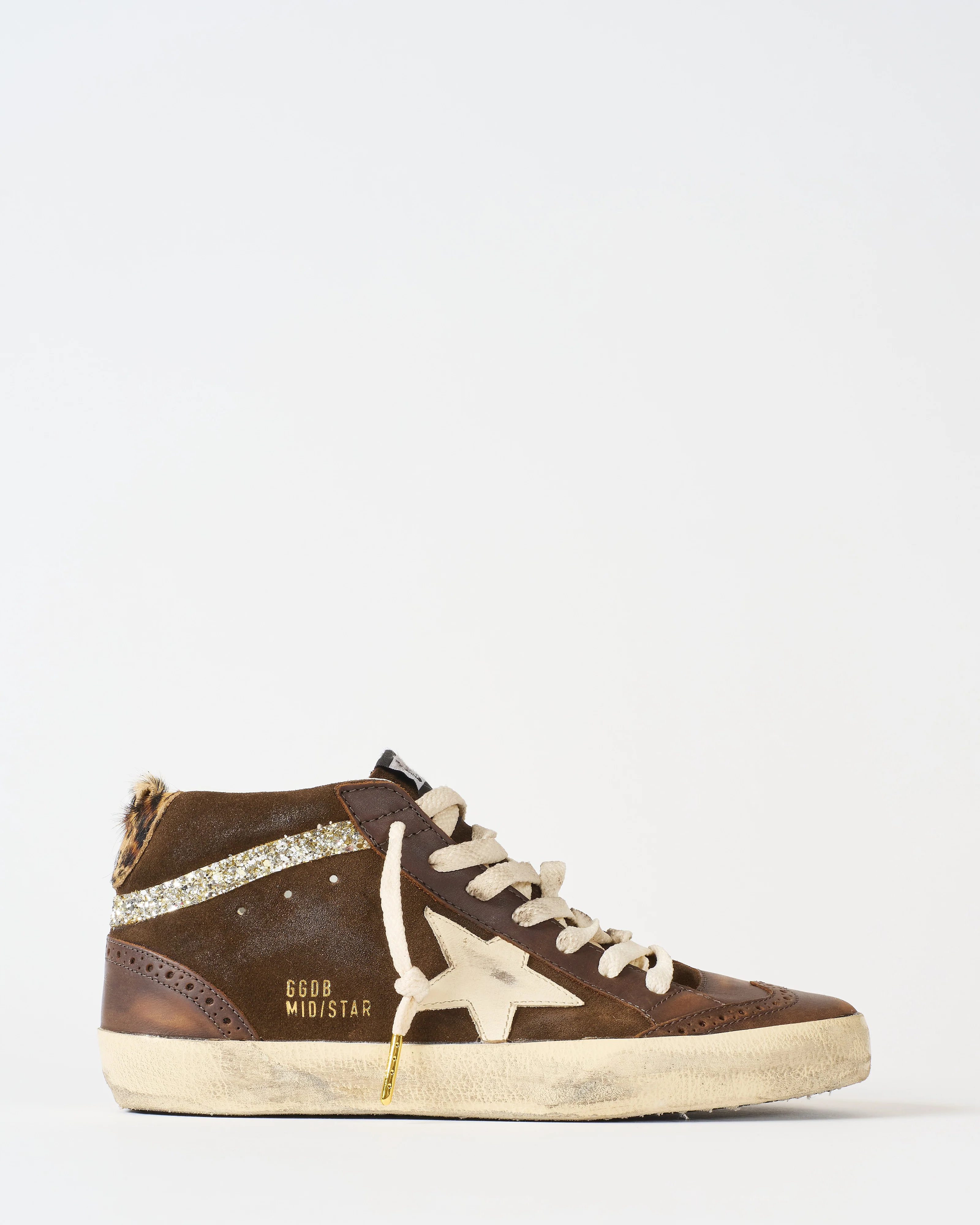 mid star leather toe spur and star suede upper horsy heel - Image 2