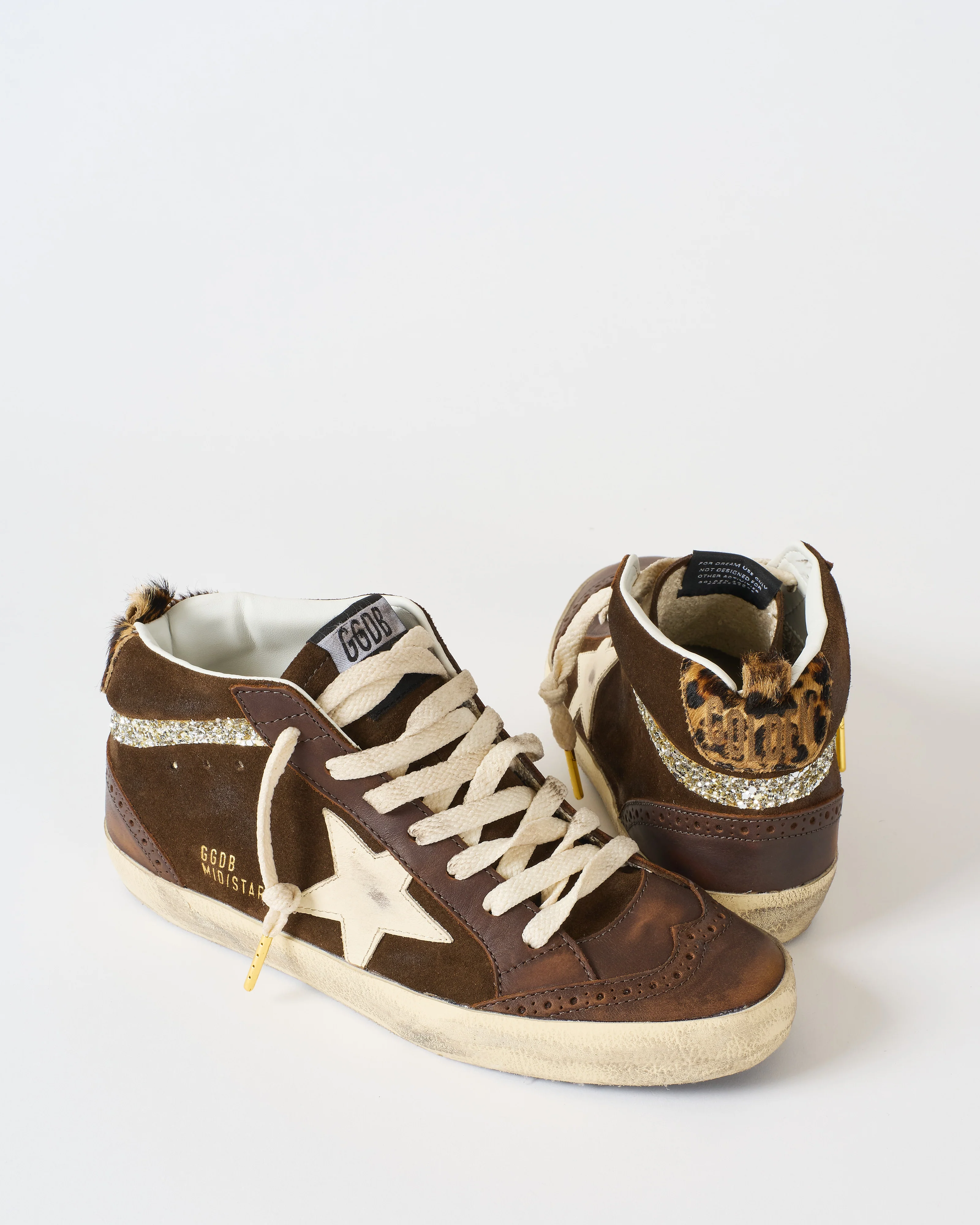 mid star leather toe spur and star suede upper horsy heel - Image 5