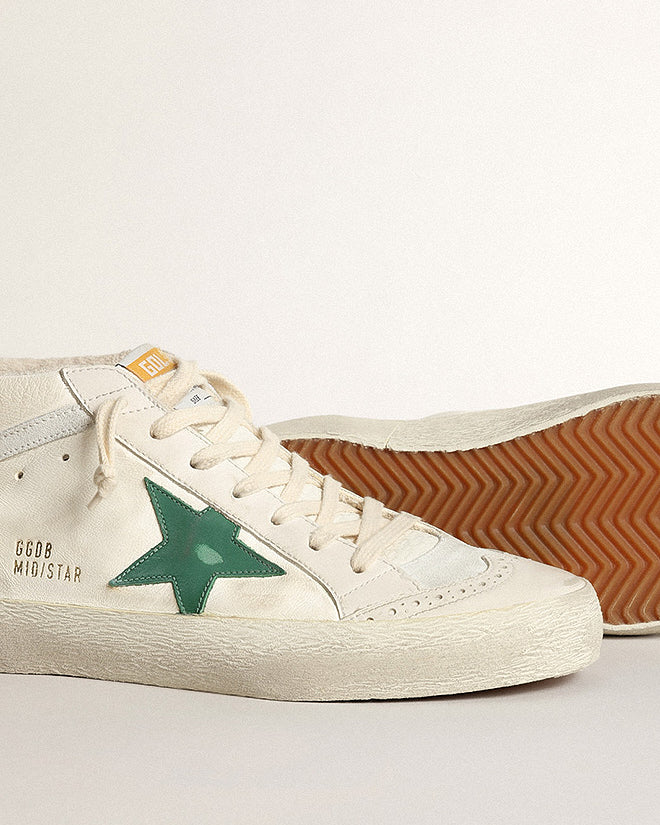 mid star nappa and leather with high frequency tongue - cream/milky/green/white/silver - Image 3