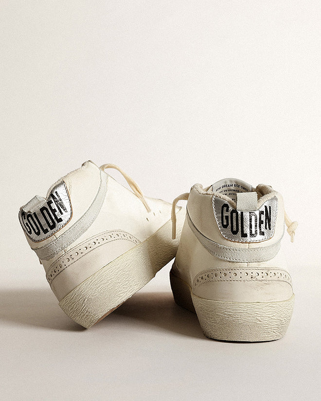 mid star nappa and leather with high frequency tongue - cream/milky/green/white/silver - Image 4