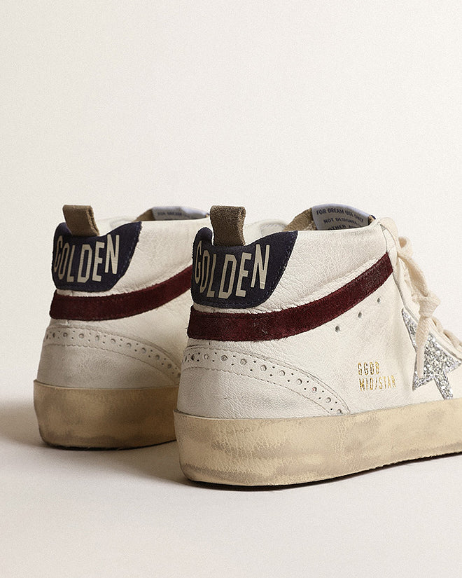 mid star nappa with glitter star and suede wave - white/silver/wine/medieval blue - Image 4