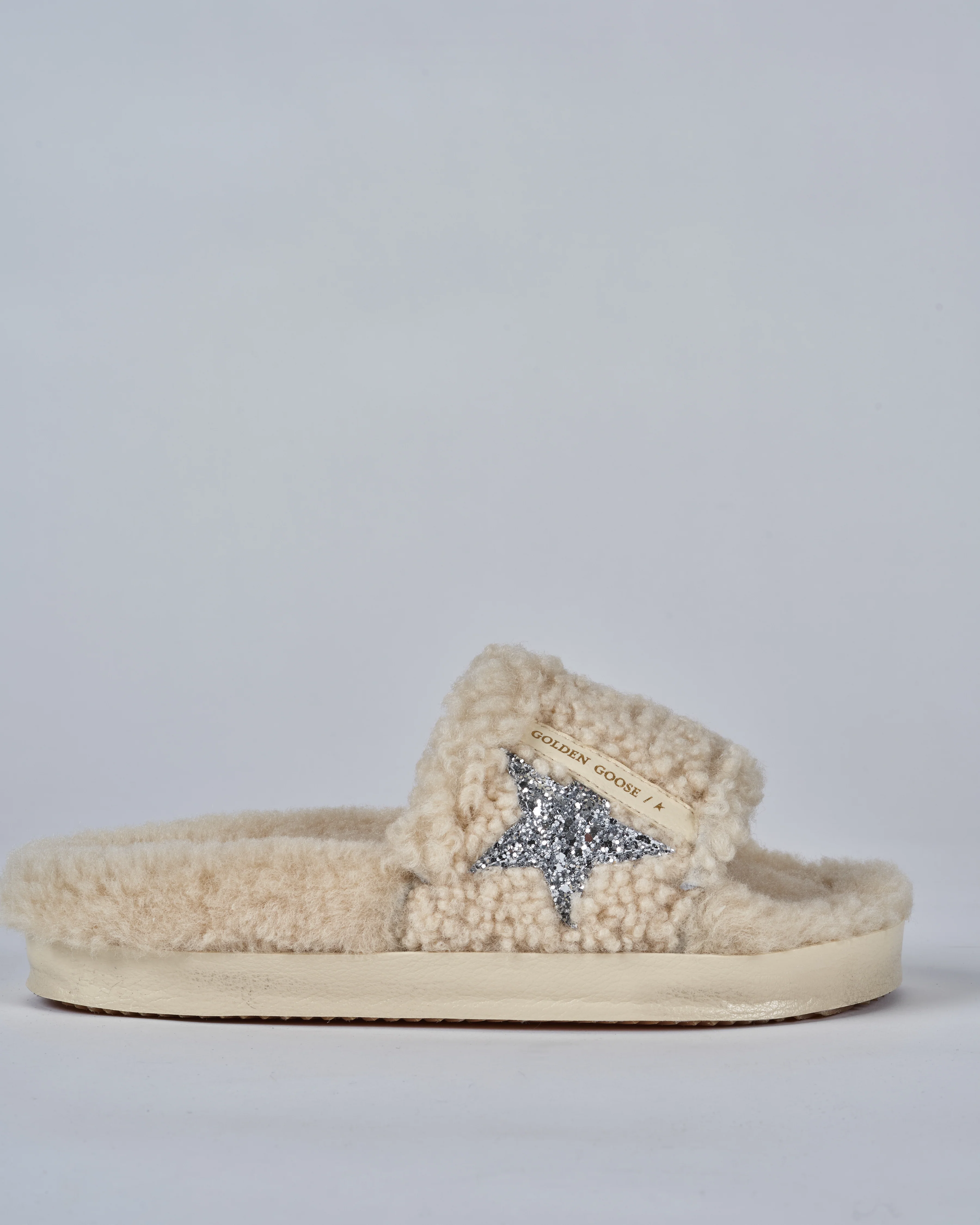 poolstar shearling upper glitter star - beige silver 15260 - Image 3