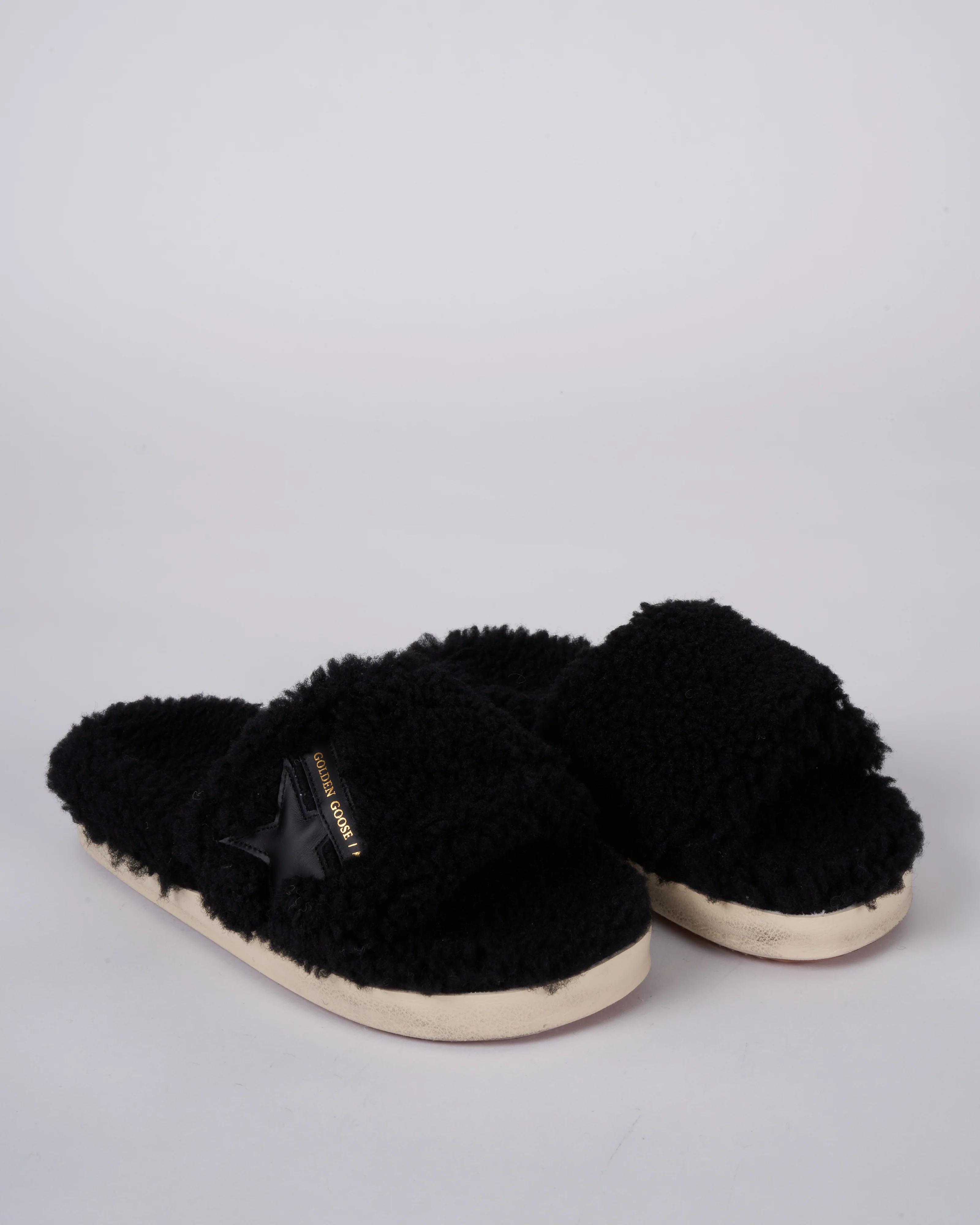 poolstar shearling upper leather star - black 90100