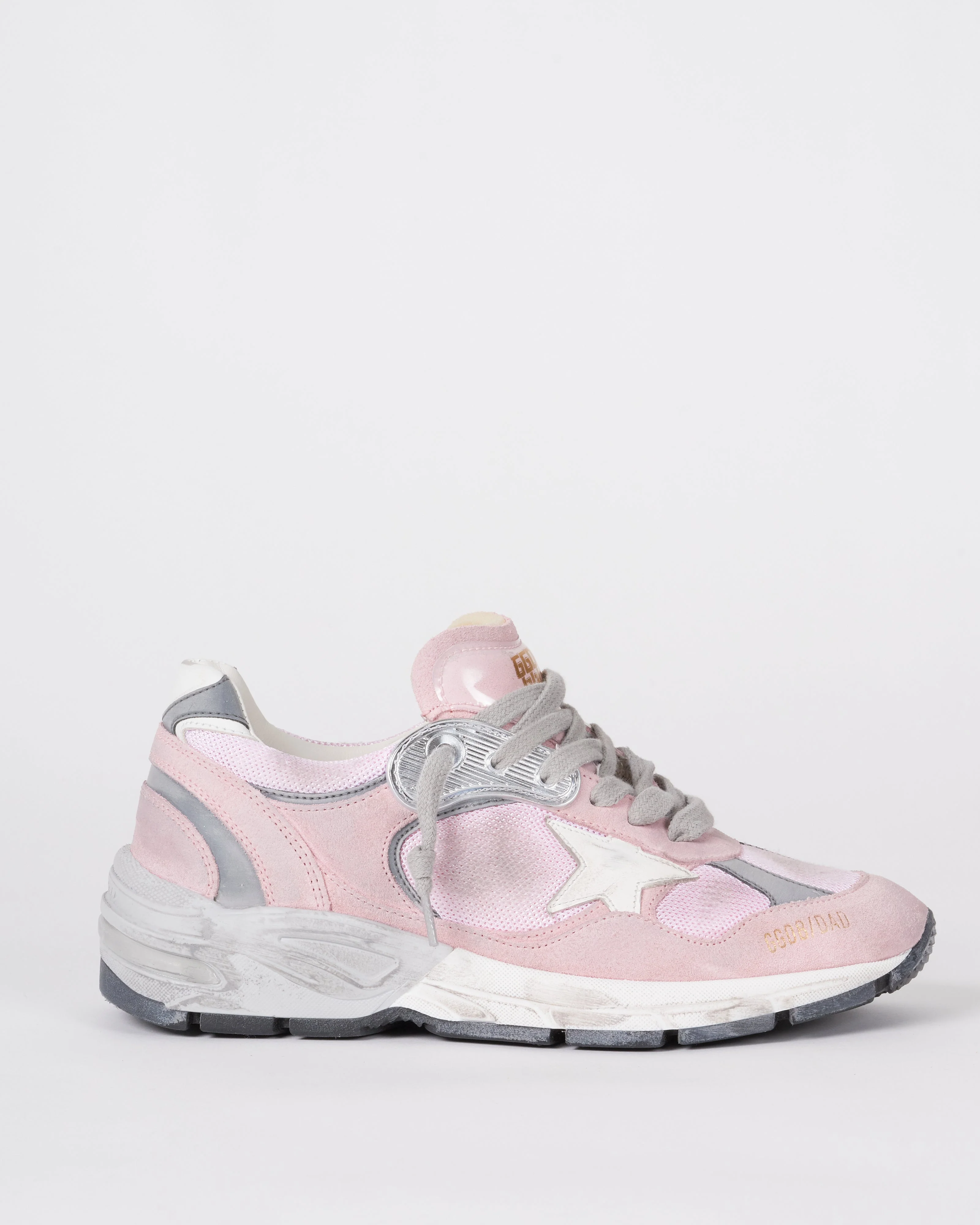 running dad net and suede upper leather star suede spur - pink/white 80454 - Image 2