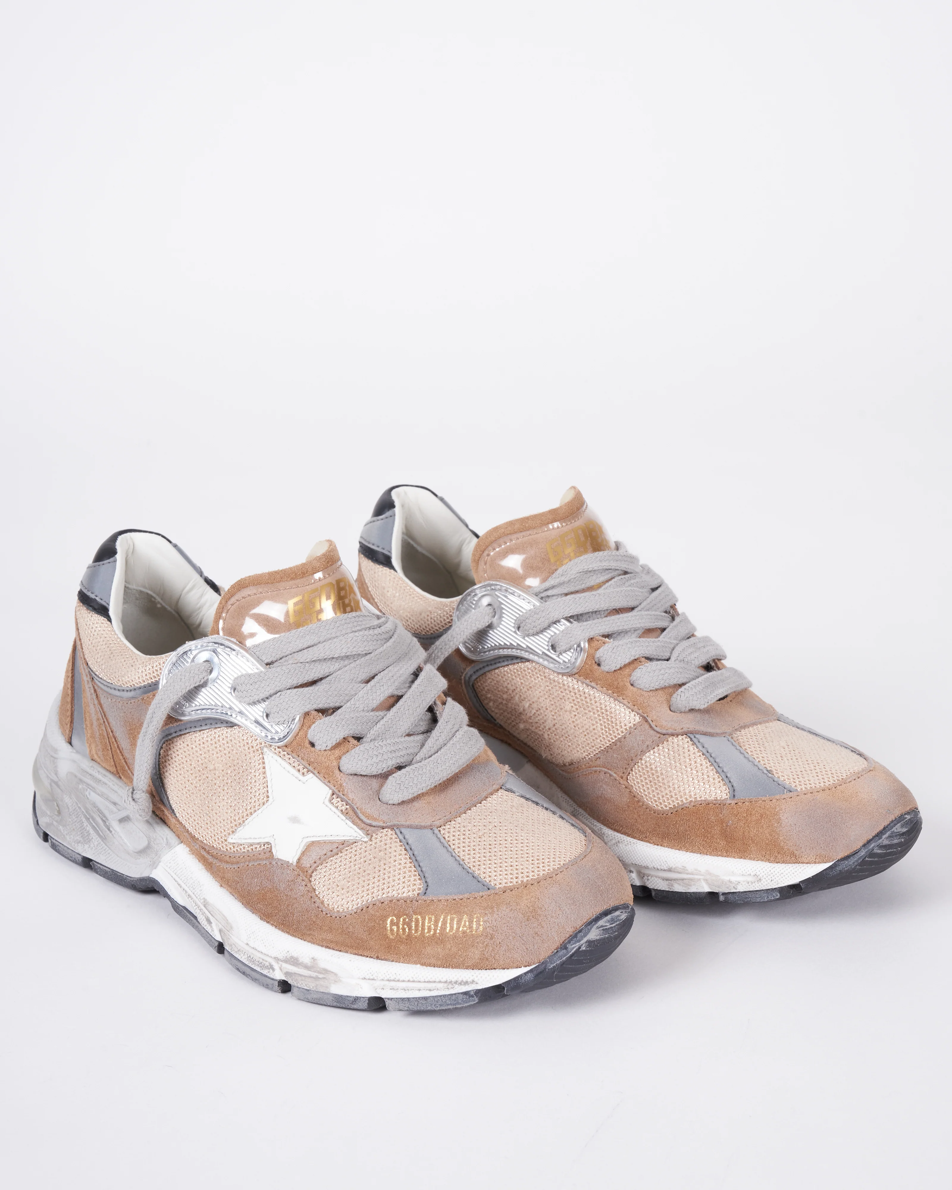 running dad net and suede upper leather star suede spur - tobacco/bronze/white/black 55460