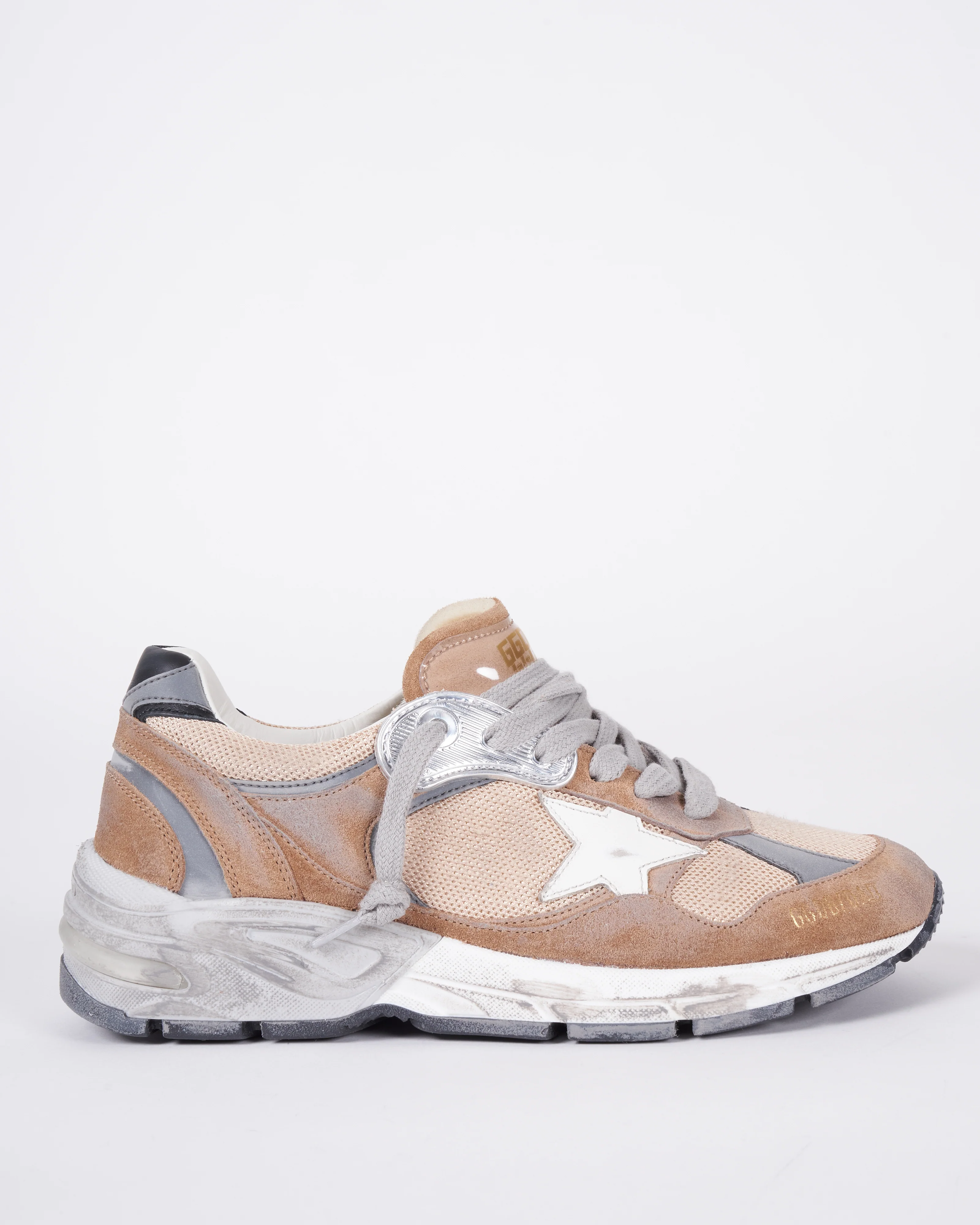 running dad net and suede upper leather star suede spur - tobacco/bronze/white/black 55460 - Image 2