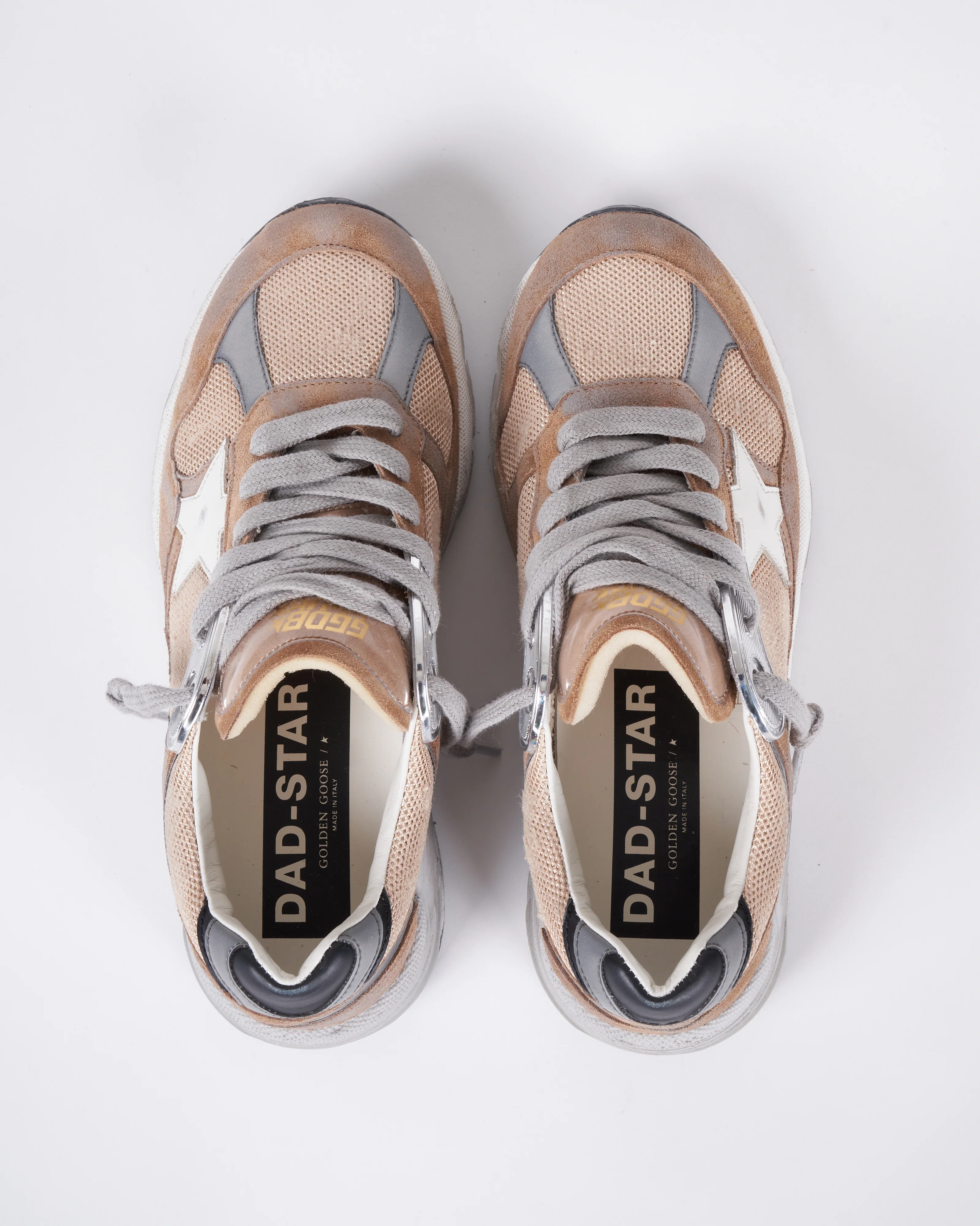 running dad net and suede upper leather star suede spur - tobacco/bronze/white/black 55460 - Image 3