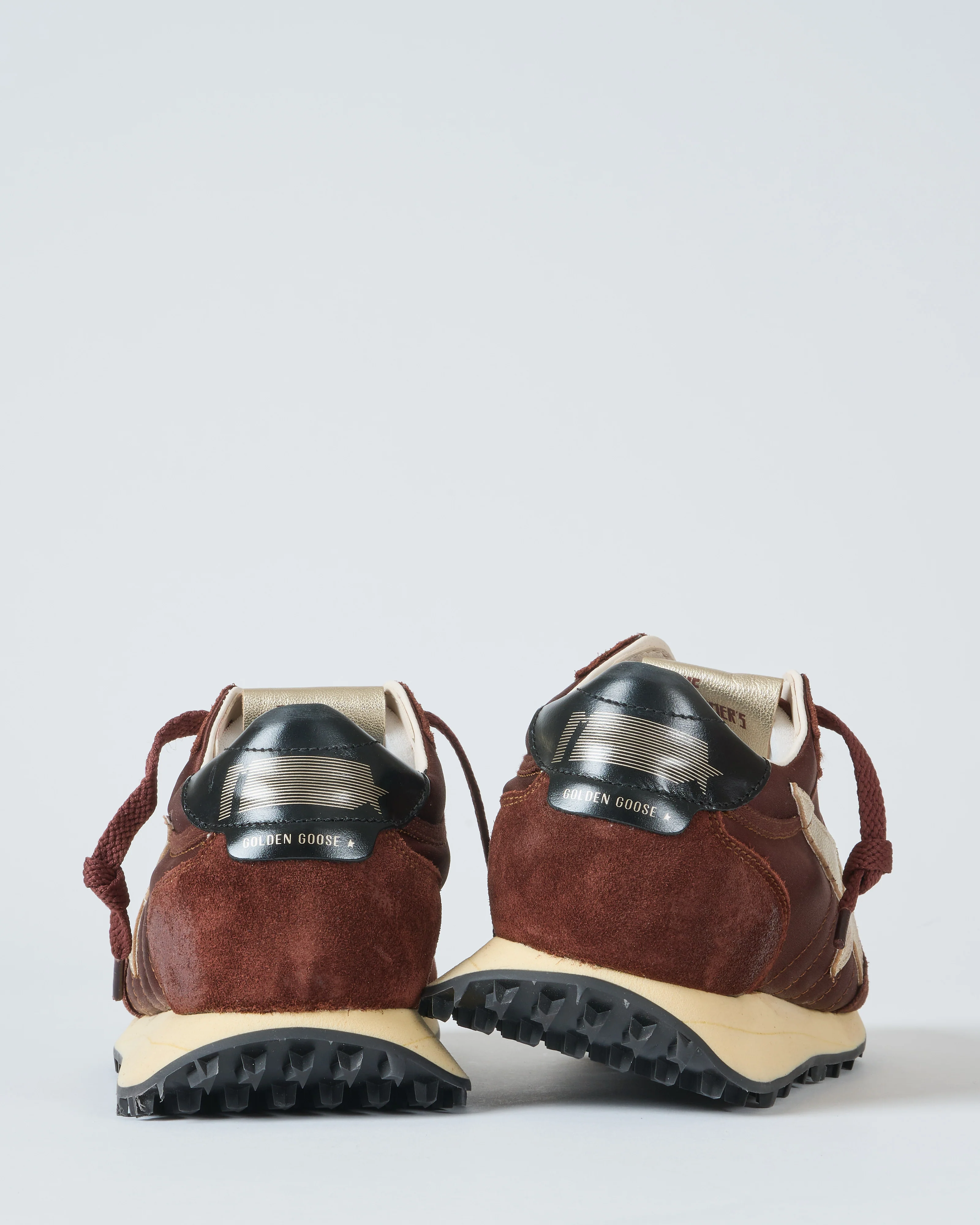 running marathon satin upper suede toe leather heel sneaker - Image 3