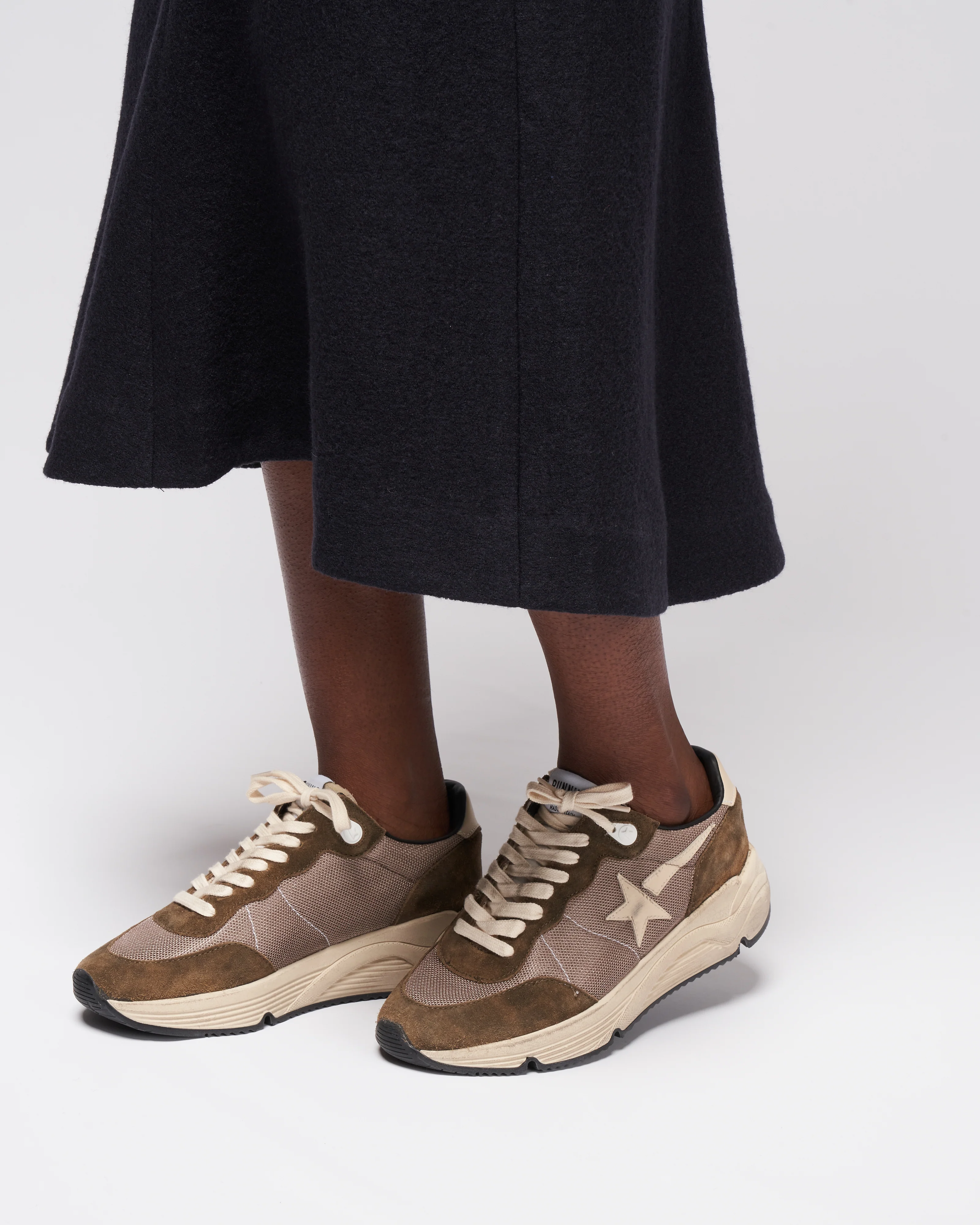 running sole leather toe star spur and heel - olive green/cream - Image 2