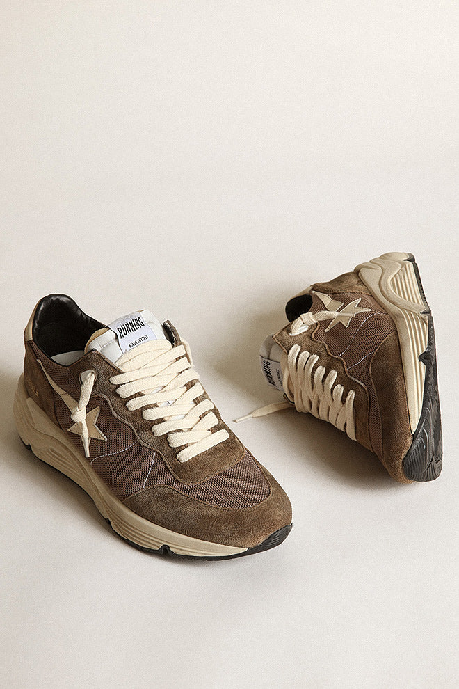 running sole leather toe star spur and heel - olive green/cream - Image 3