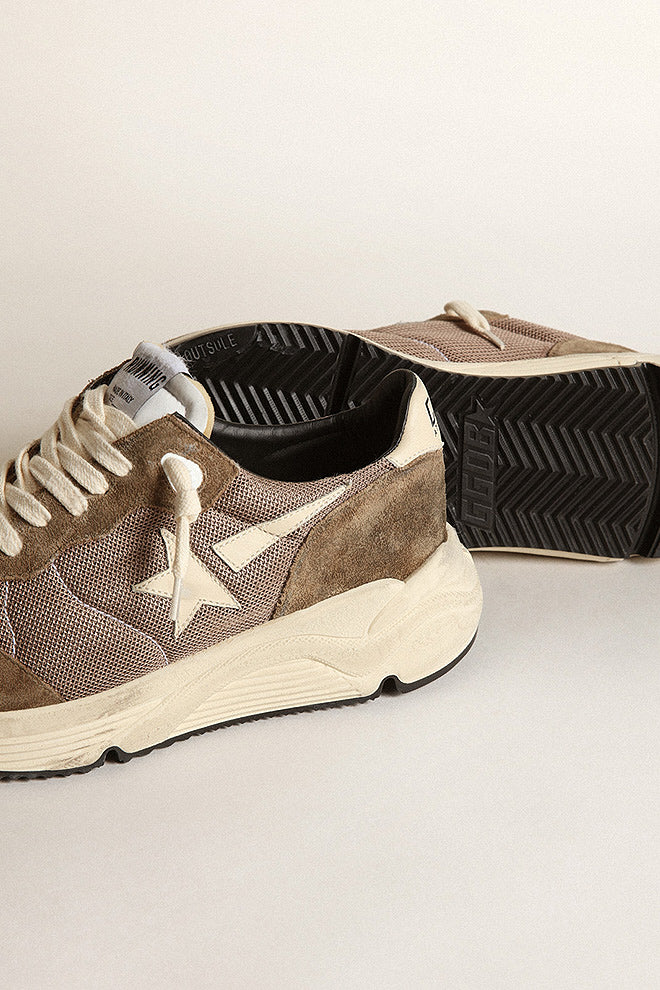 running sole leather toe star spur and heel - olive green/cream - Image 4