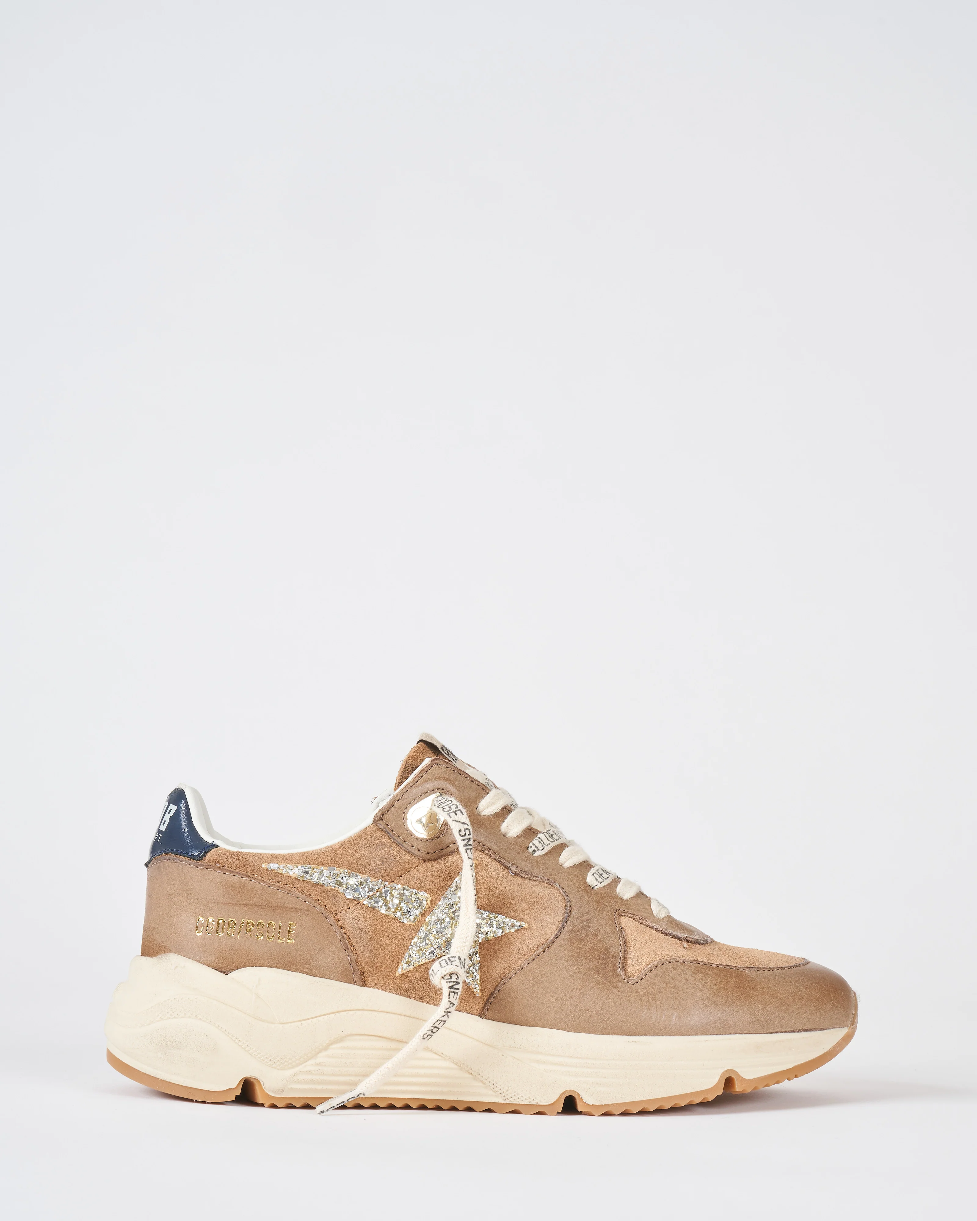 running sole suede glitter star leather heel - Image 2