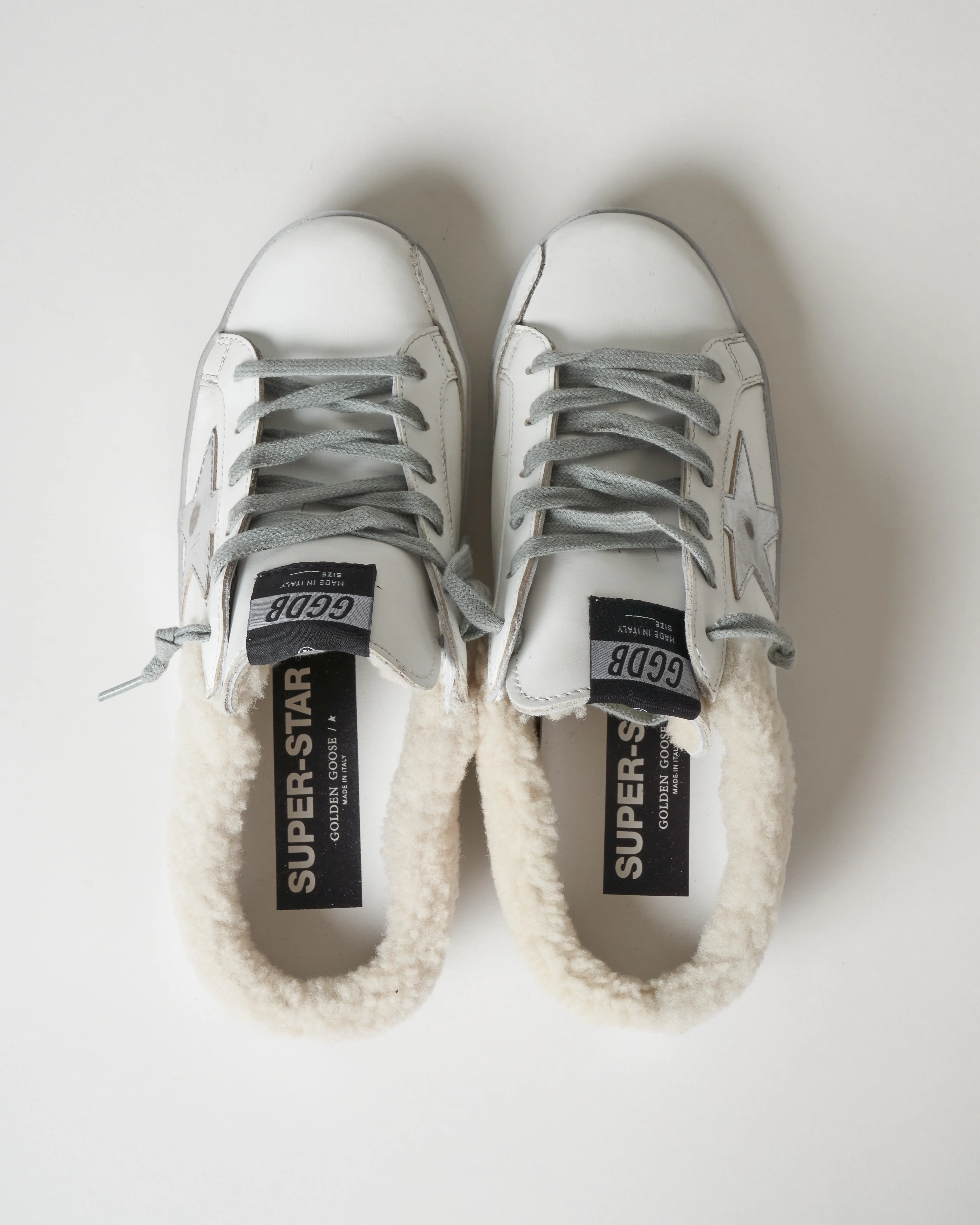 shearling sabot superstar - white/silver - Image 4