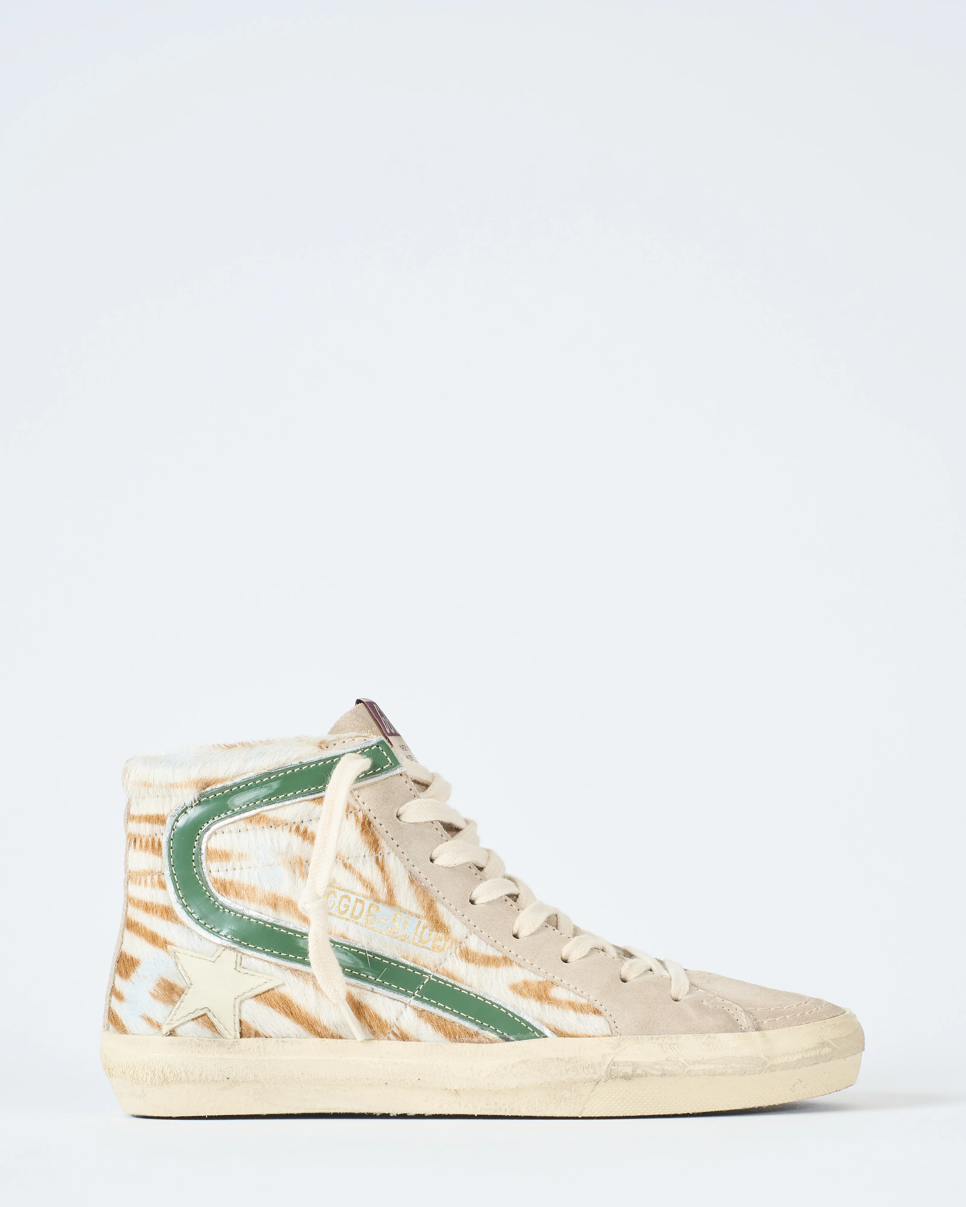 slide classic horsy upper suede toe leather star and wave