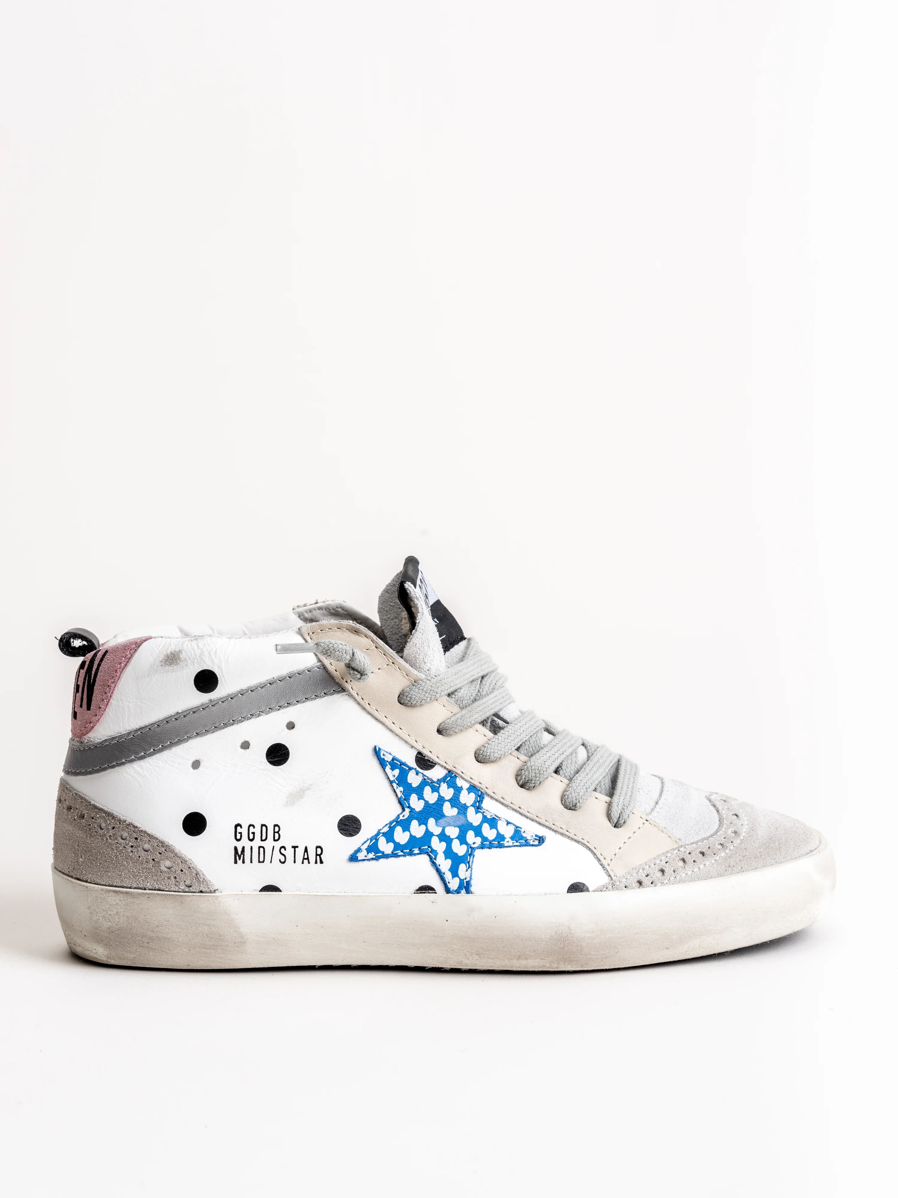 mid star sneaker - white dot