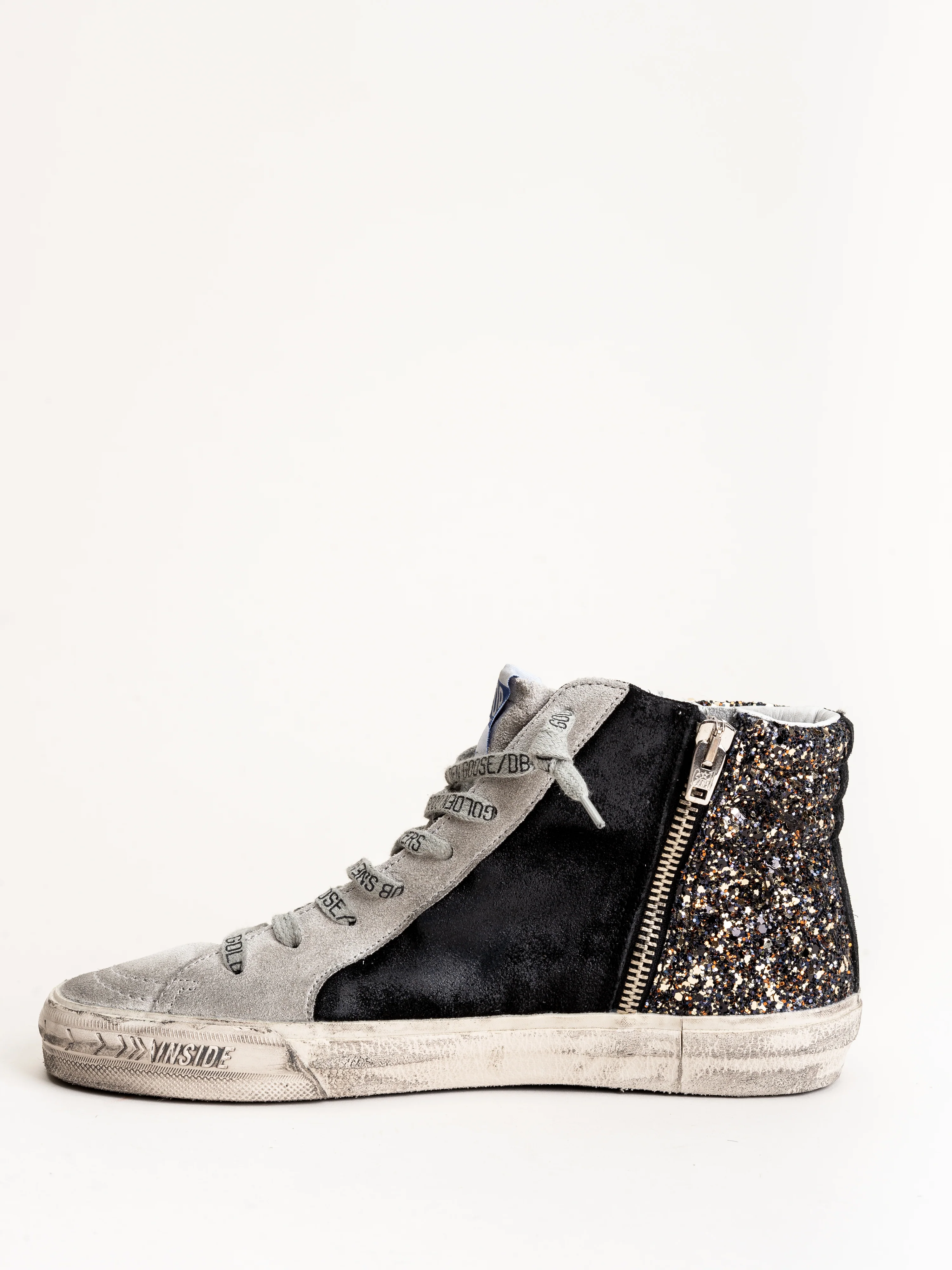 slide sneaker - black gold glitter - Image 2