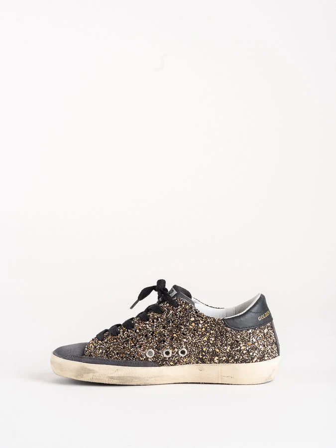 superstar sneaker - black gold glitter - Image 2