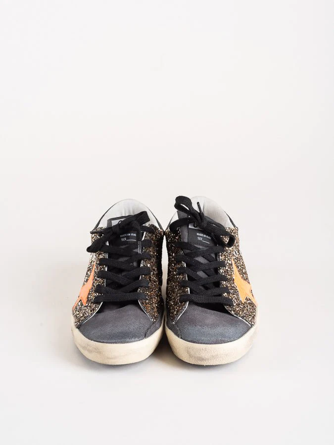 superstar sneaker - black gold glitter - Image 3