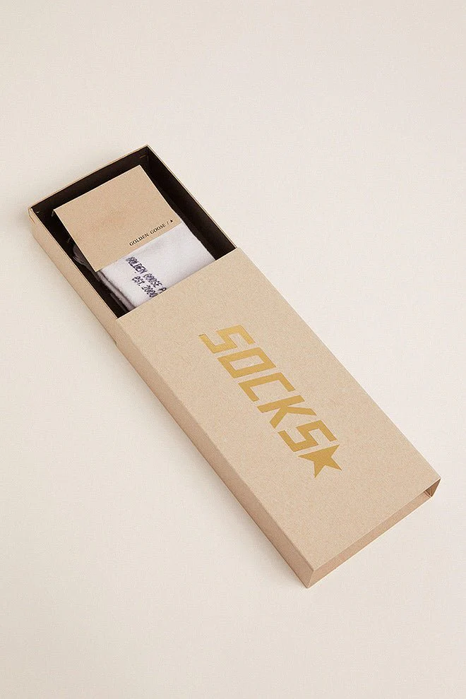 socks high rib/ stripes/golden goose/ripped - old white/ navy - Image 2