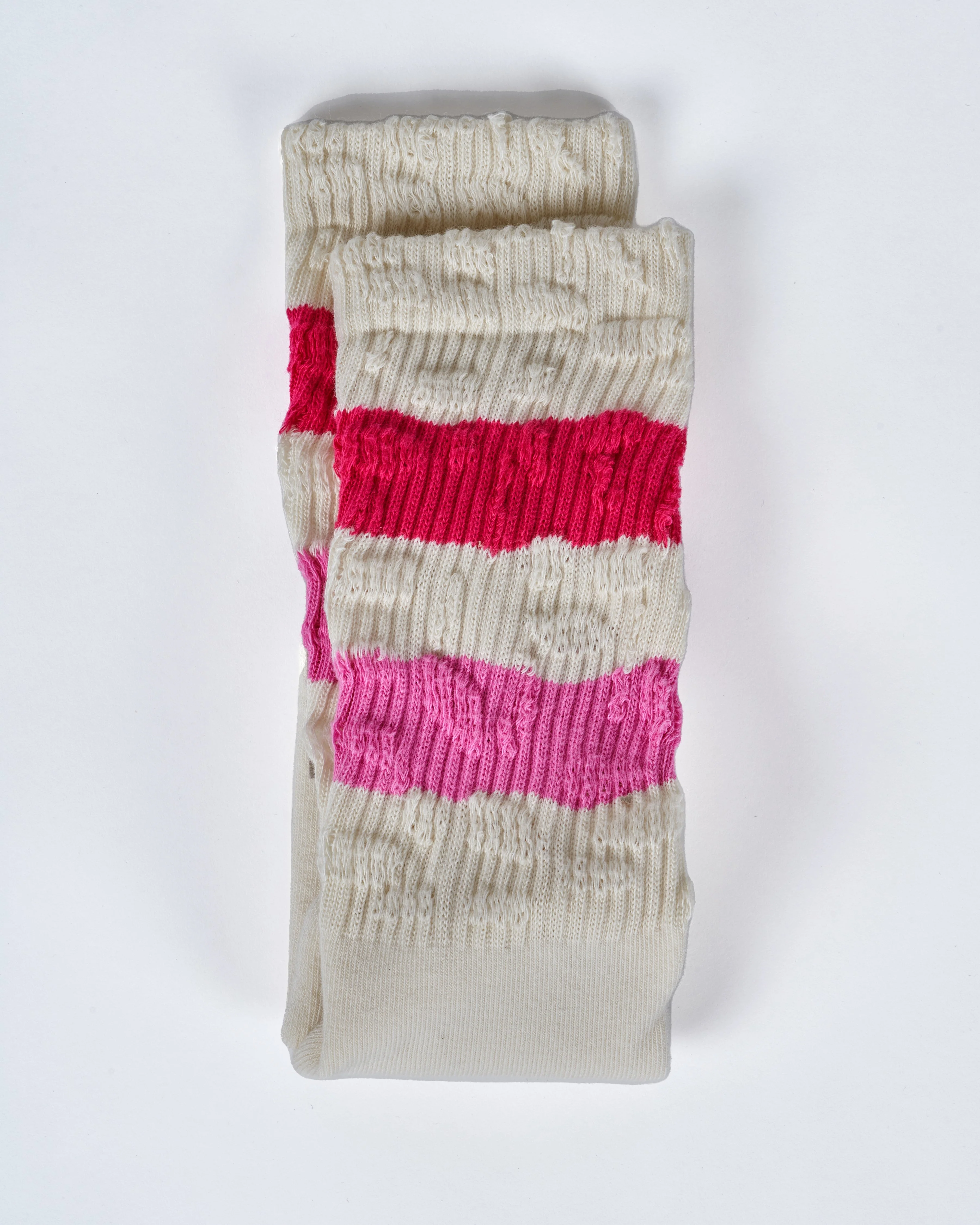 socks high rib/stripes/ripped - papyrus/azalea/bubblegum 81703 - Image 2