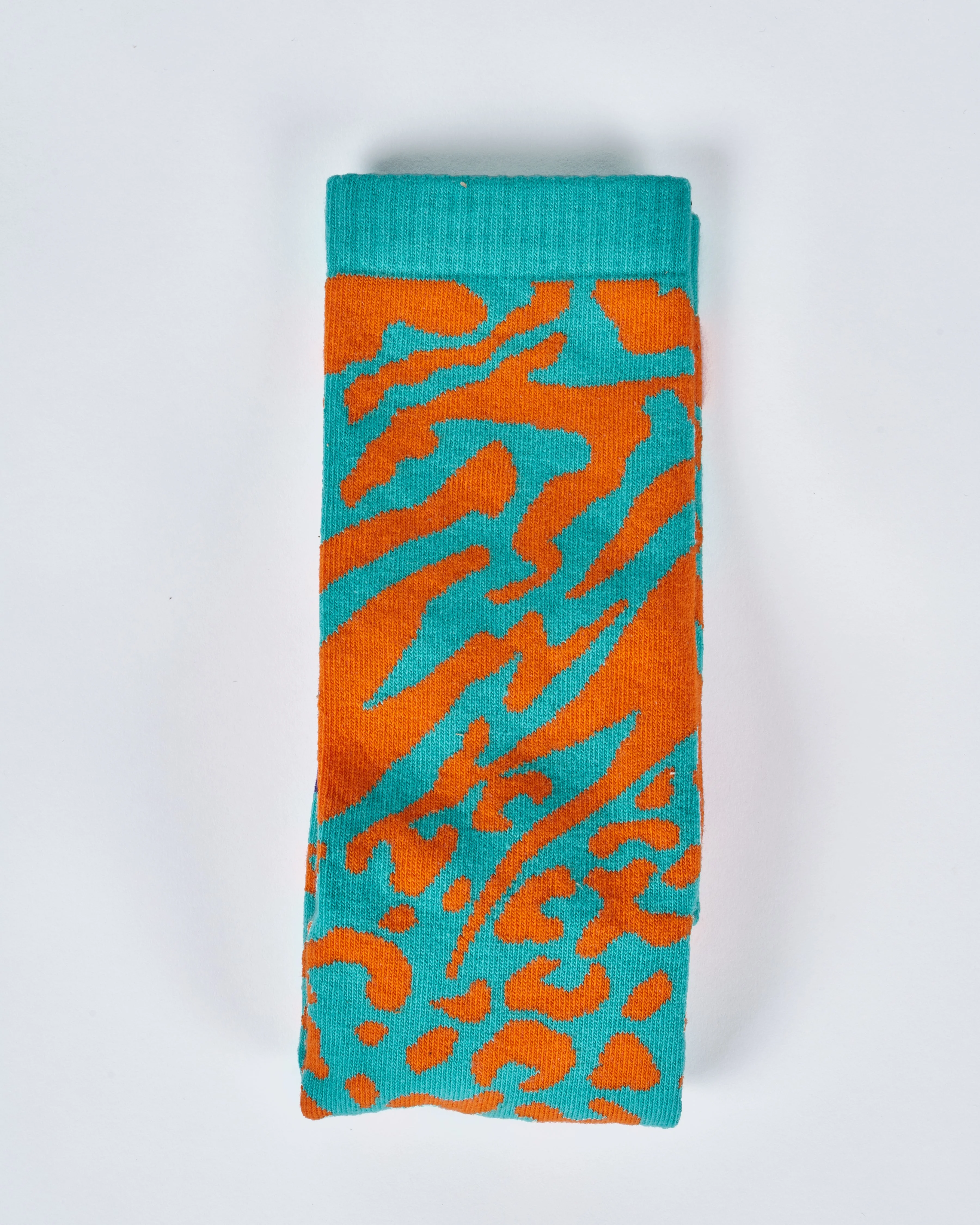 socks / zebra leopard / star - mint leaf / arancio fluo / purple - Image 2