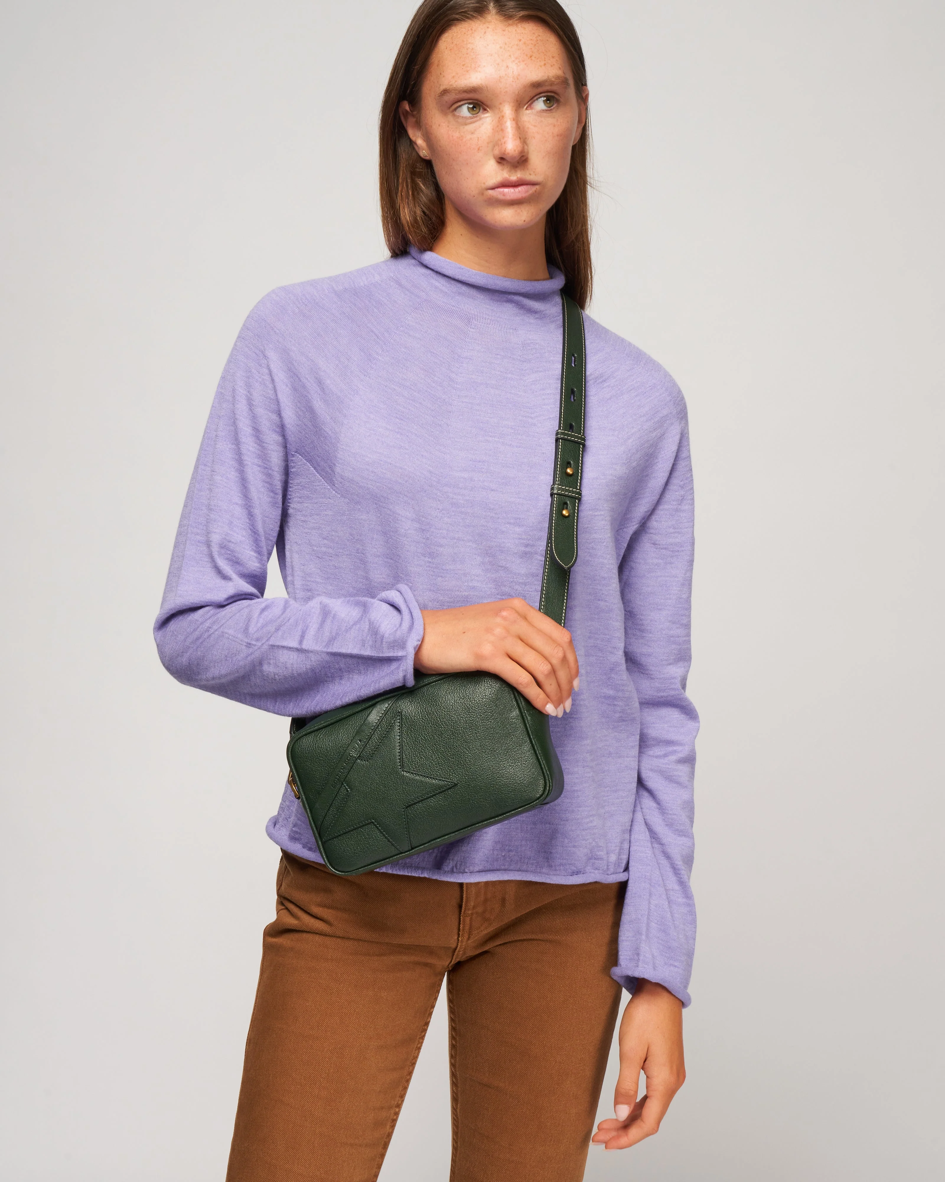 star bag goat leather body star and shoulder strap - deep green - Image 5