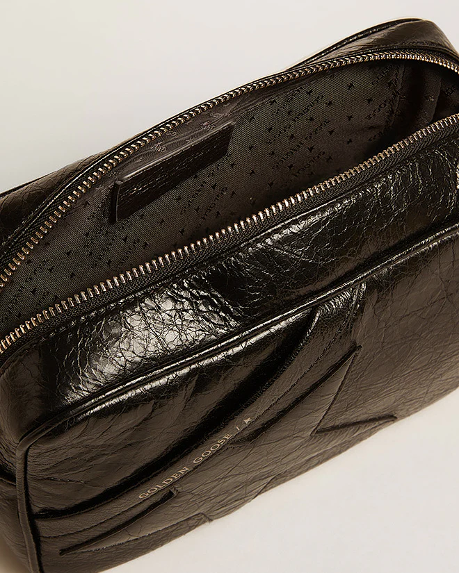 star bag in wrinkled lamb leather - black - Image 3