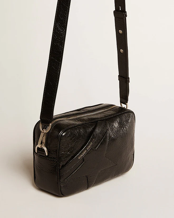 star bag in wrinkled lamb leather - black - Image 4
