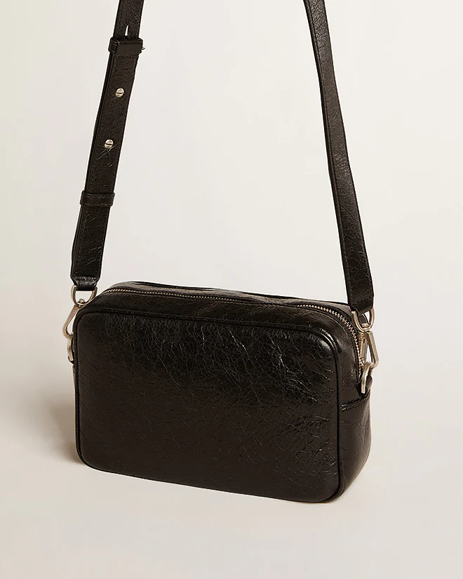star bag in wrinkled lamb leather - black - Image 5