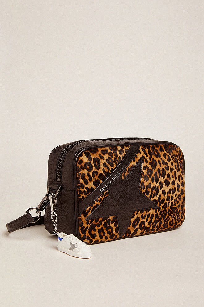 star bag pony leo front panel leather star and shoulder strap - black/brown leo - Image 3