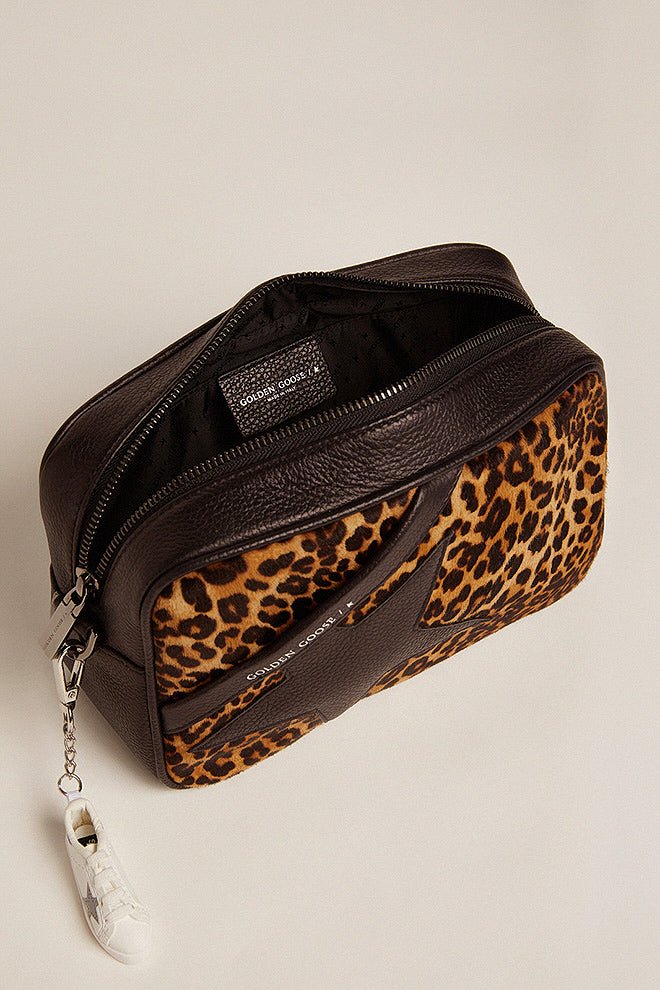 star bag pony leo front panel leather star and shoulder strap - black/brown leo - Image 4